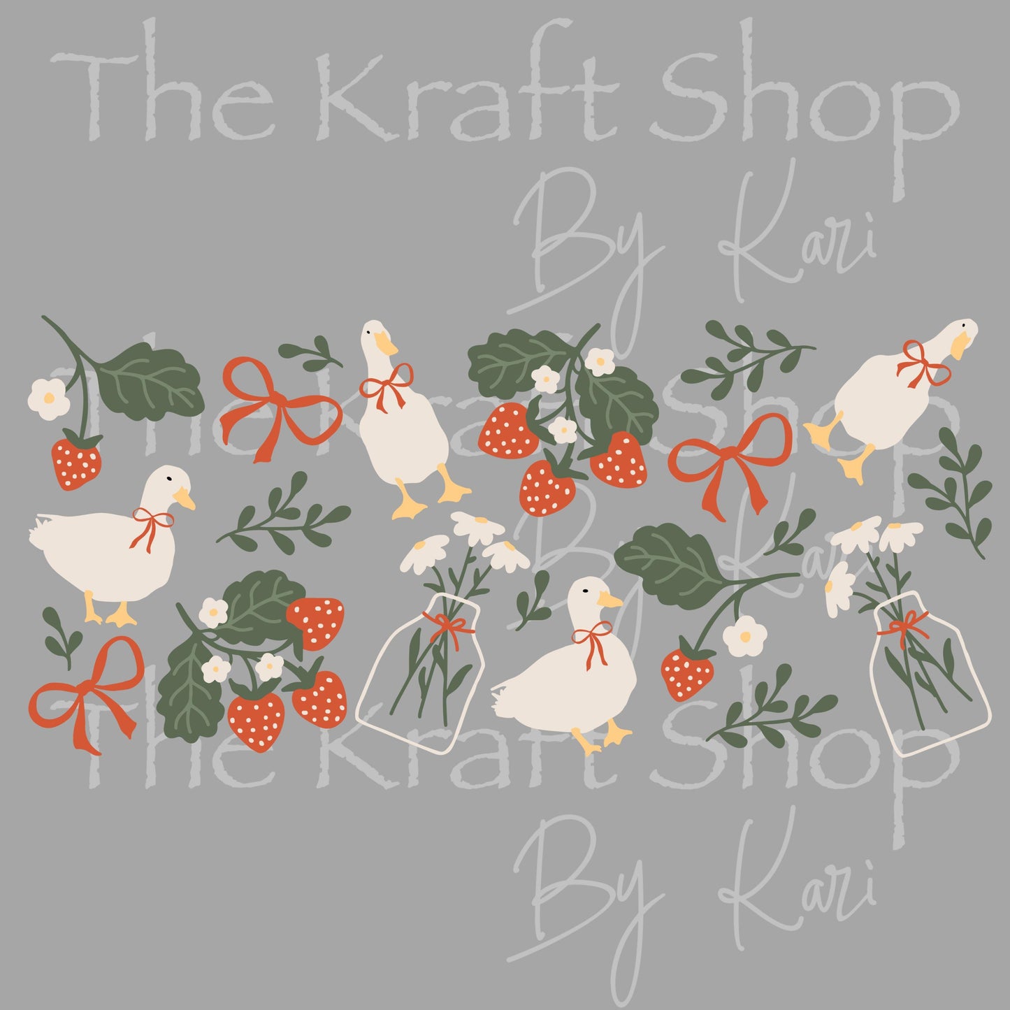 UV DTF Sticker print. Duck Strawberry Wrap wrap decals tumbler decal. Glass can wrap. Tumbler wrap #5503
