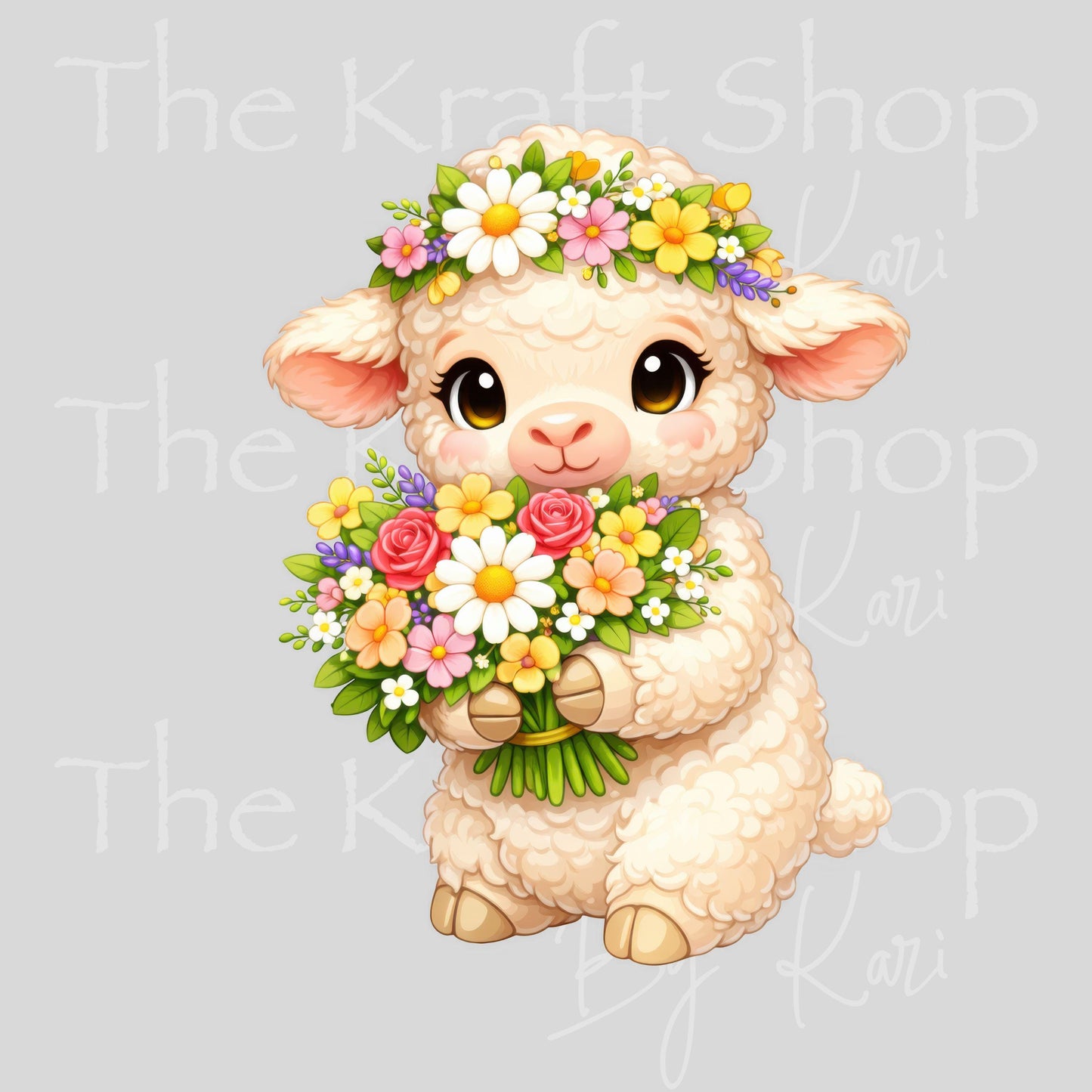 UV DTF Sticker print Spring Flowers Animals Cow, Lamb or Highland Cow decal, tumbler decal, permanent sticker. #1093