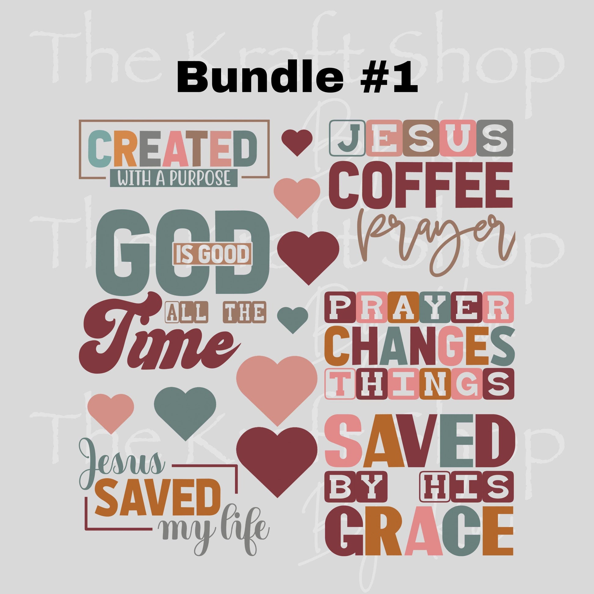 UV DTF Sticker print Created with a purpose Christian bundle Element sheet 8x8 decal, tumbler decal, permanent sticker. #4604