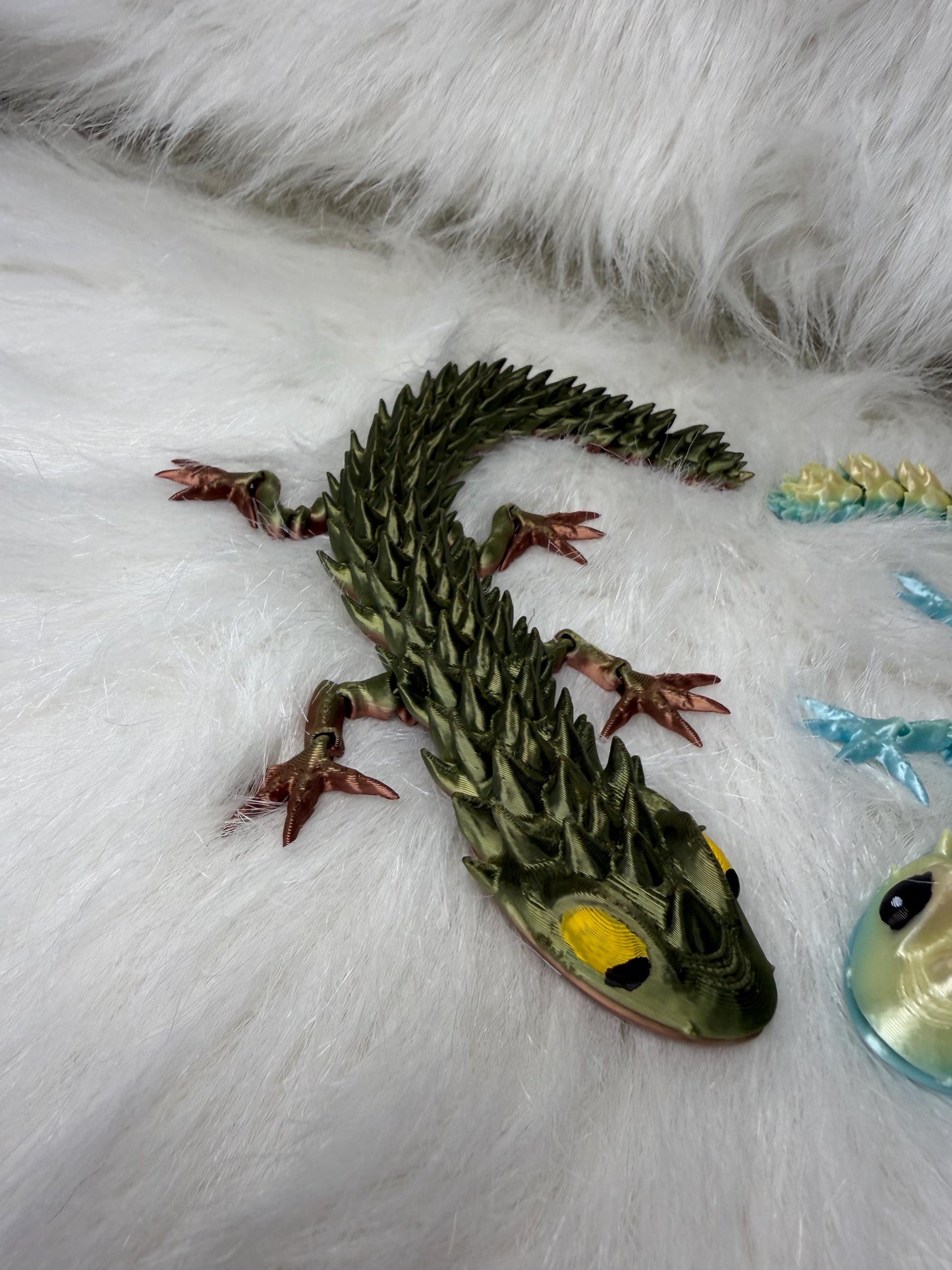 3D flexi lizard. Multi color rainbow silk Ready to ship.