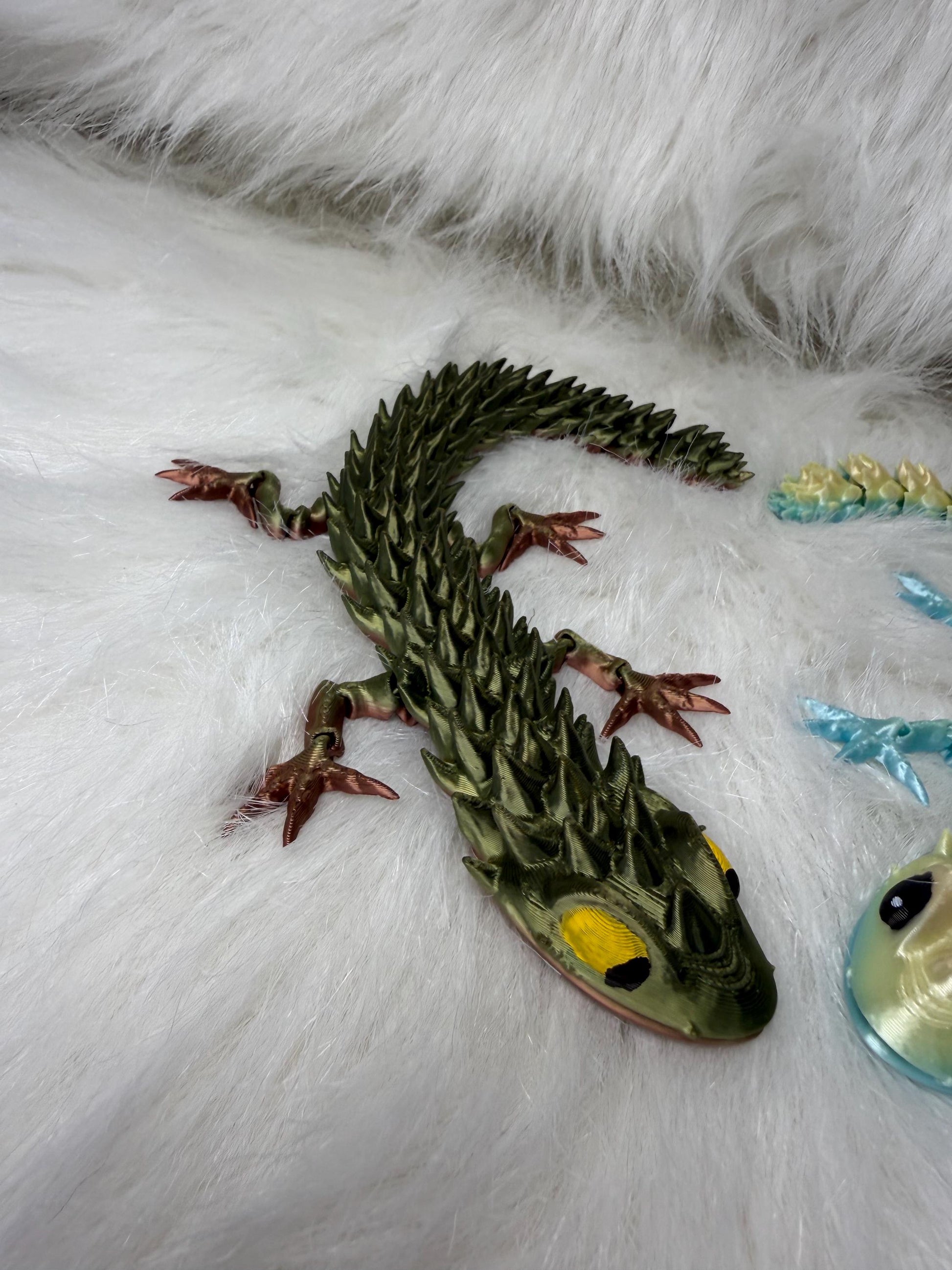 3D flexi lizard. Multi color rainbow silk Ready to ship.
