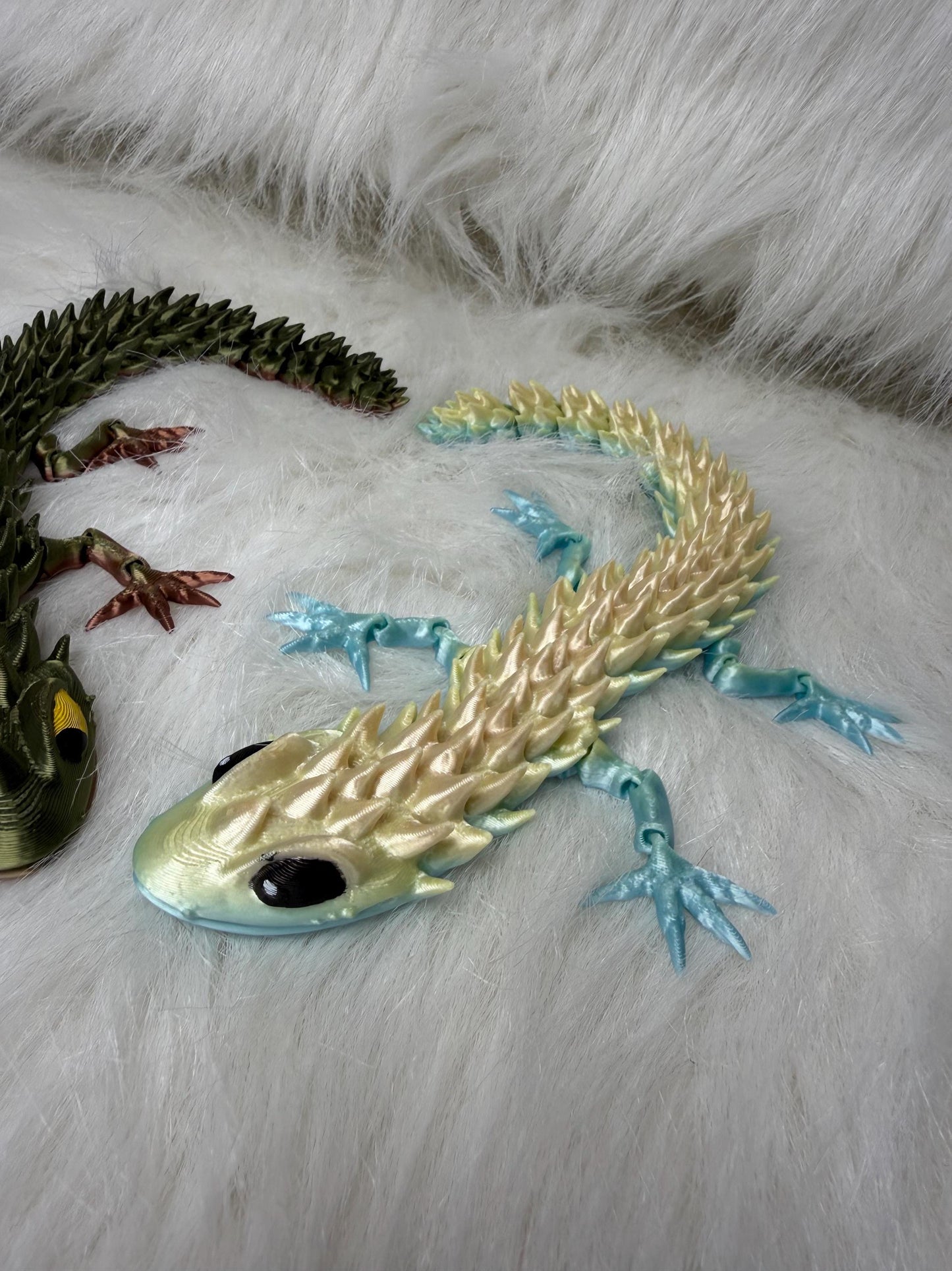 3D flexi lizard. Multi color rainbow silk Ready to ship.