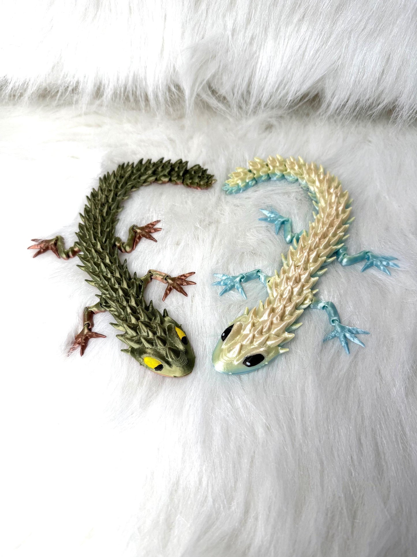 3D flexi lizard. Multi color rainbow silk Ready to ship.