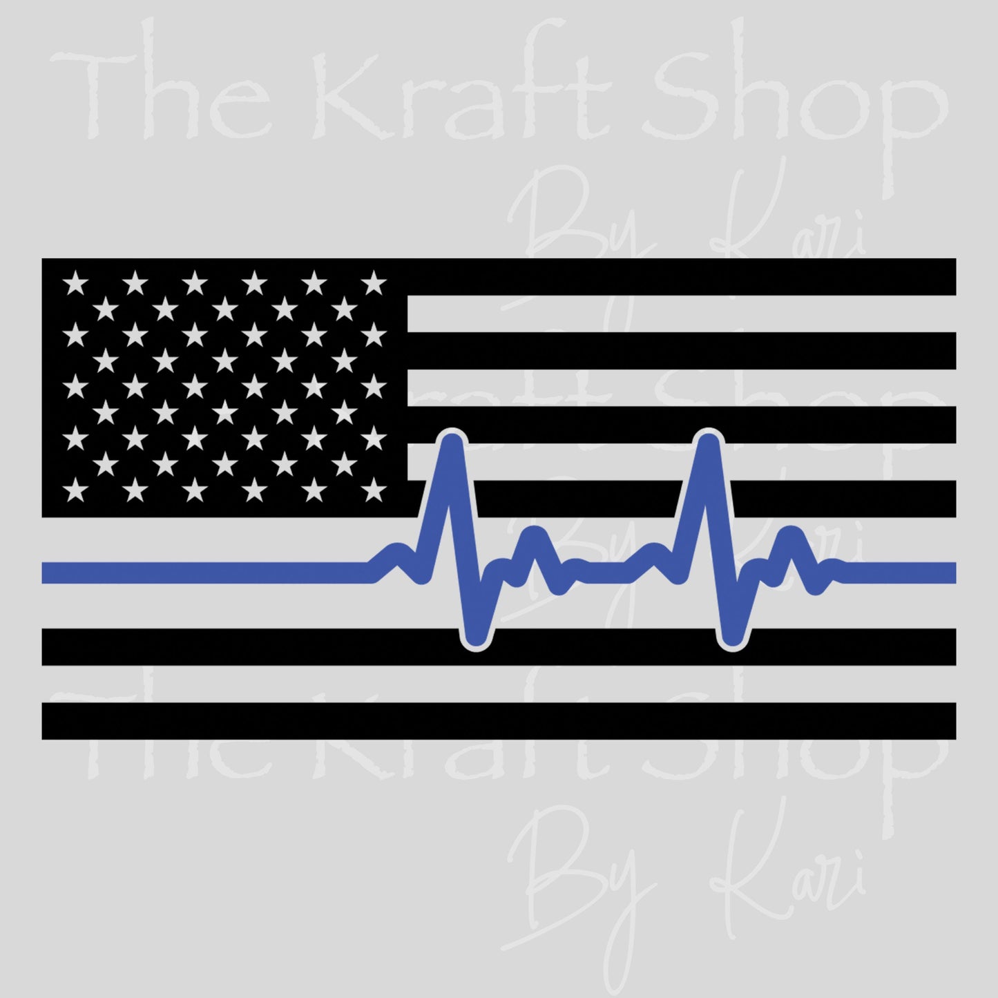 UV DTF Sticker print Blue Heartbeat Flag 4th of July American Patriotic decal, tumbler decal, permanent sticker. #7669