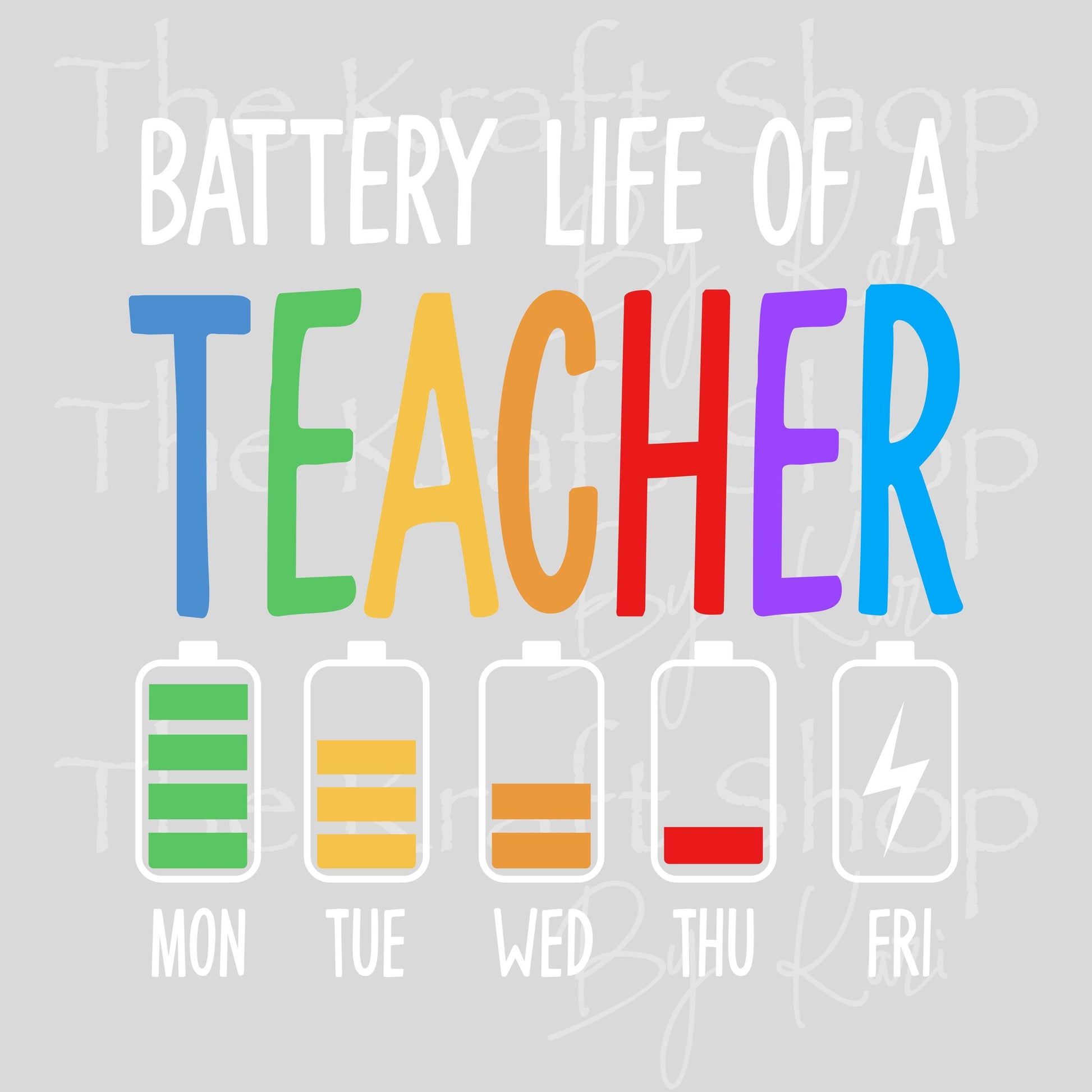 UV DTF Sticker print. Battery life of a Teacher decal, tumbler decal, permanent sticker #5505
