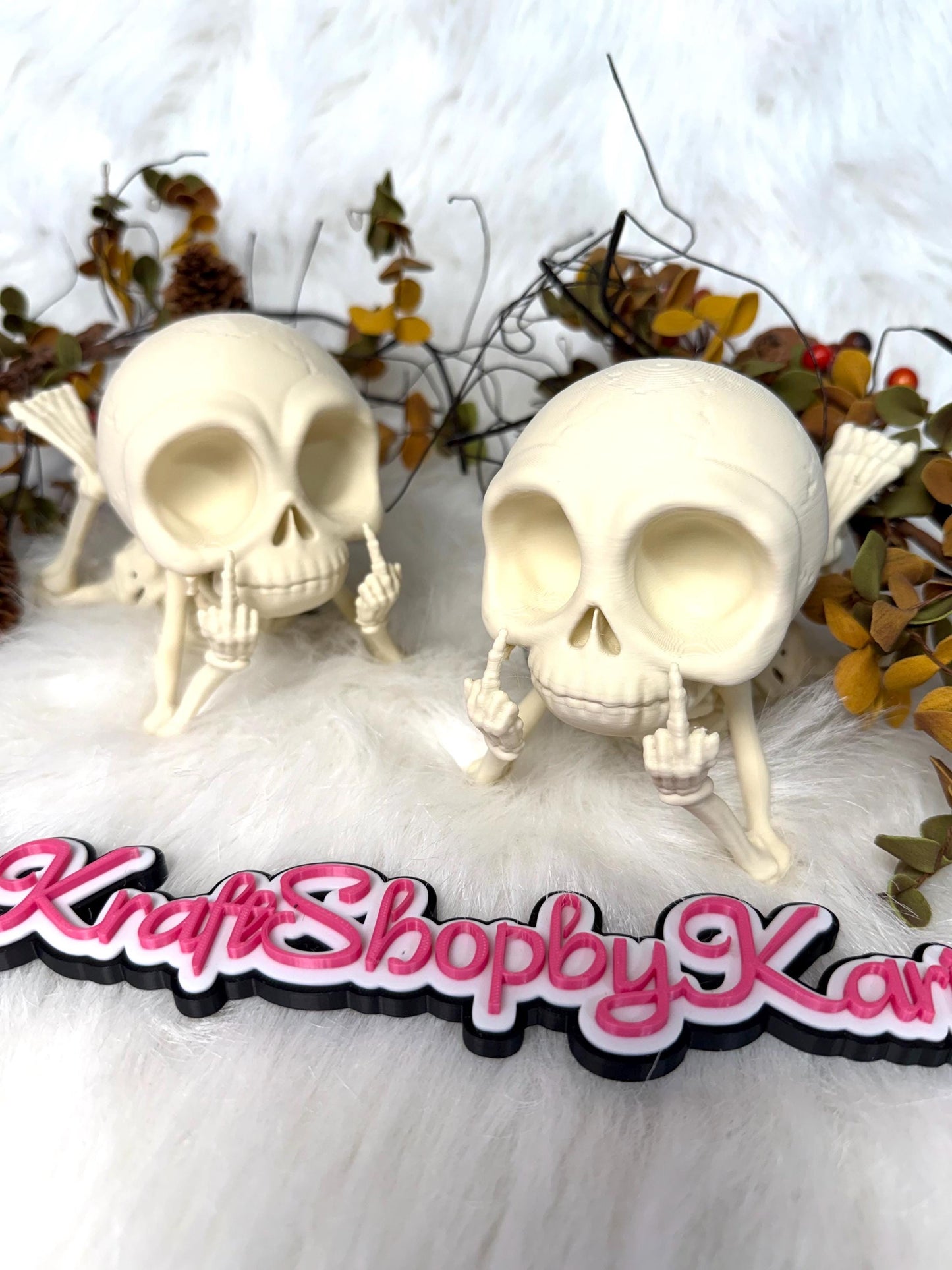 3D Sarcastic skeleton with middle fingers. Ready to ship.