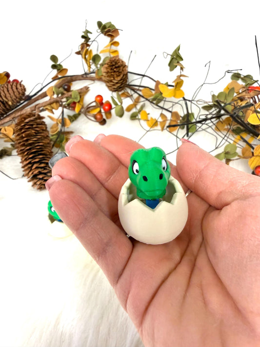 3D Dinosaur in an egg finger fidget clicker. Ready to ship.