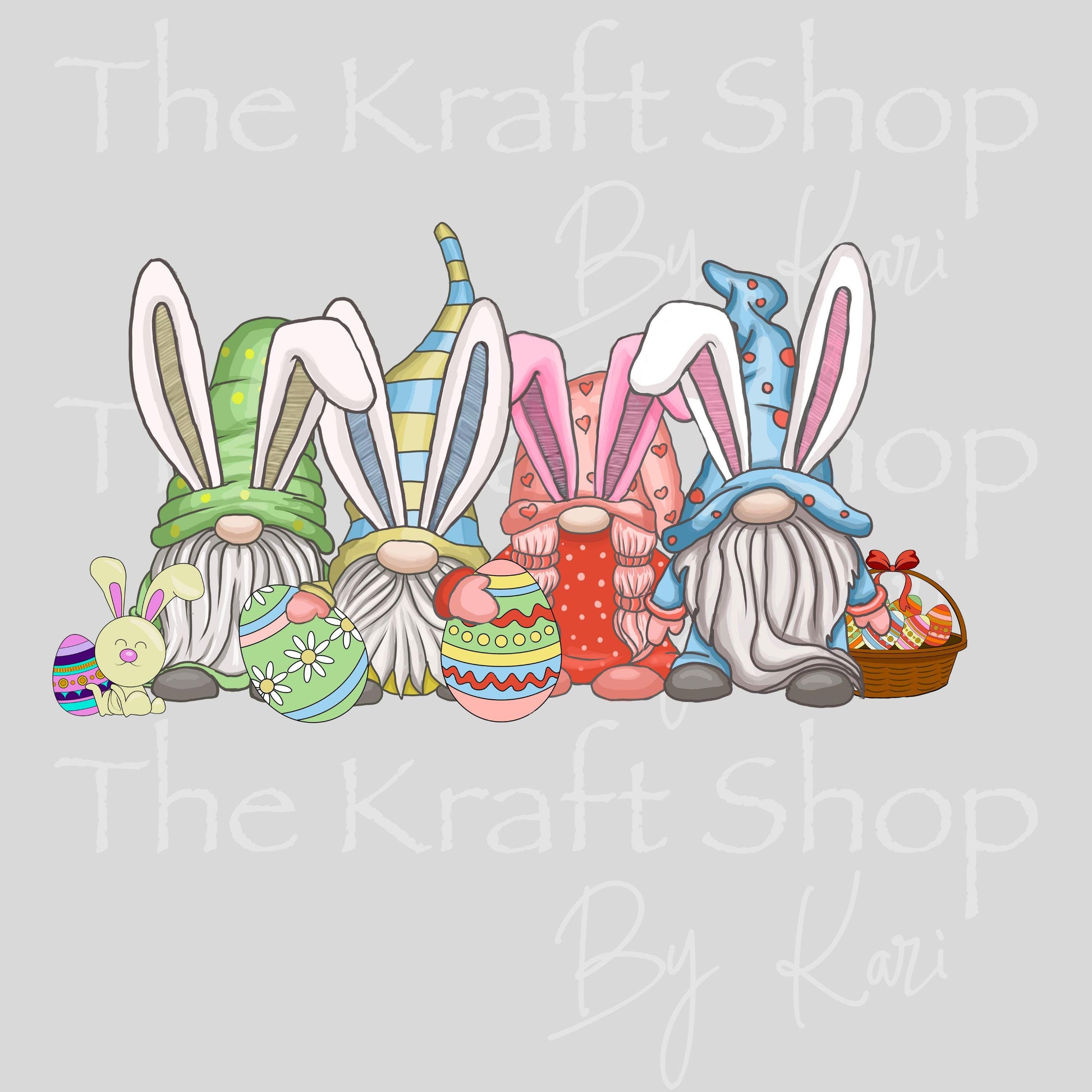 UV DTF Sticker print Easter Gnomes Wrap decal, tumbler decal, permanent sticker. #7649
