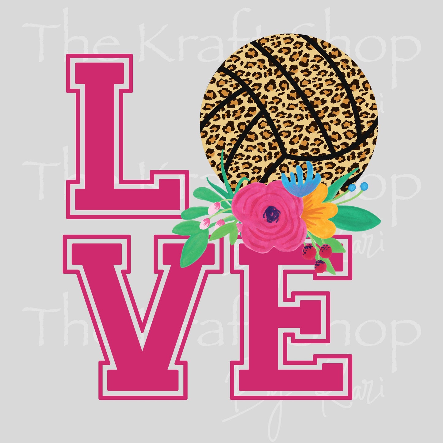UV DTF Sticker print Love Volleyball Baseball Softball Leopard decal, tumbler decal, permanent sticker. #4603