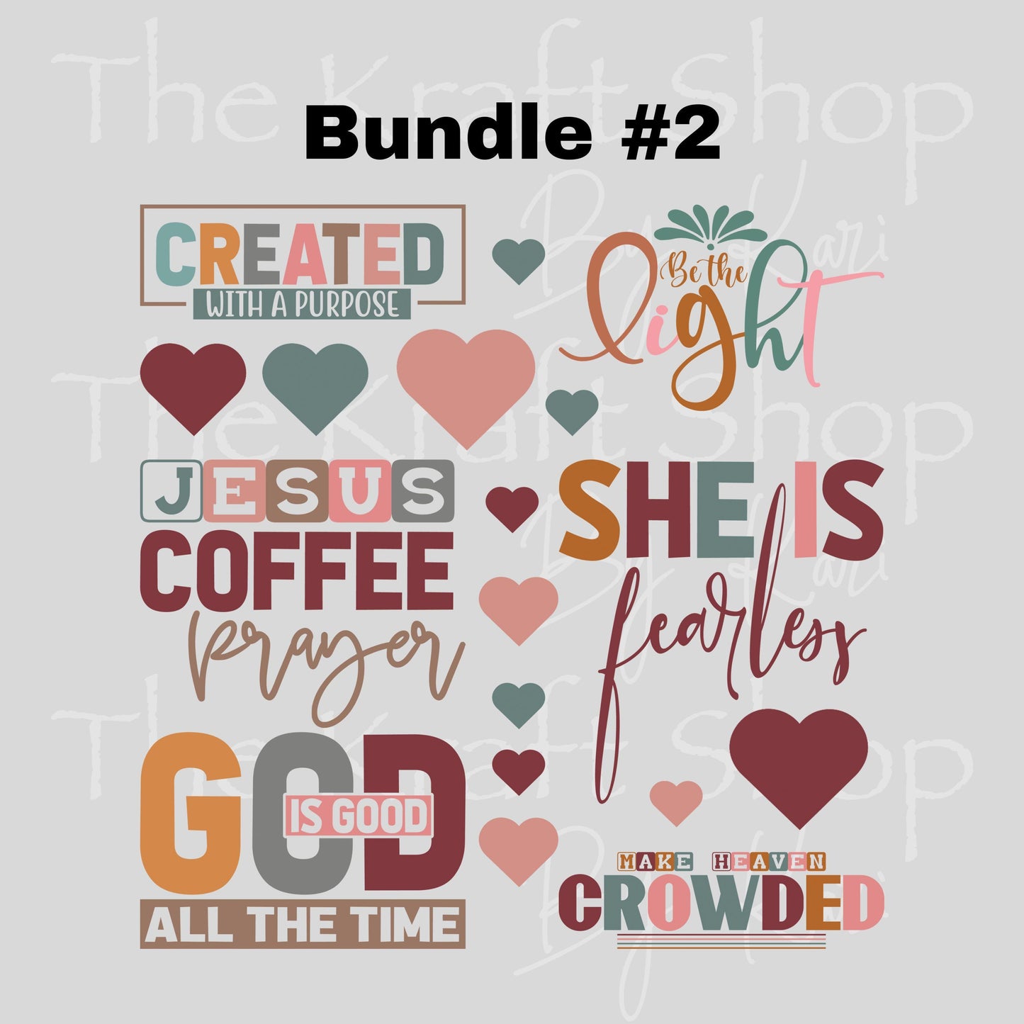 UV DTF Sticker print Created with a purpose Christian bundle Element sheet 8x8 decal, tumbler decal, permanent sticker. #4604