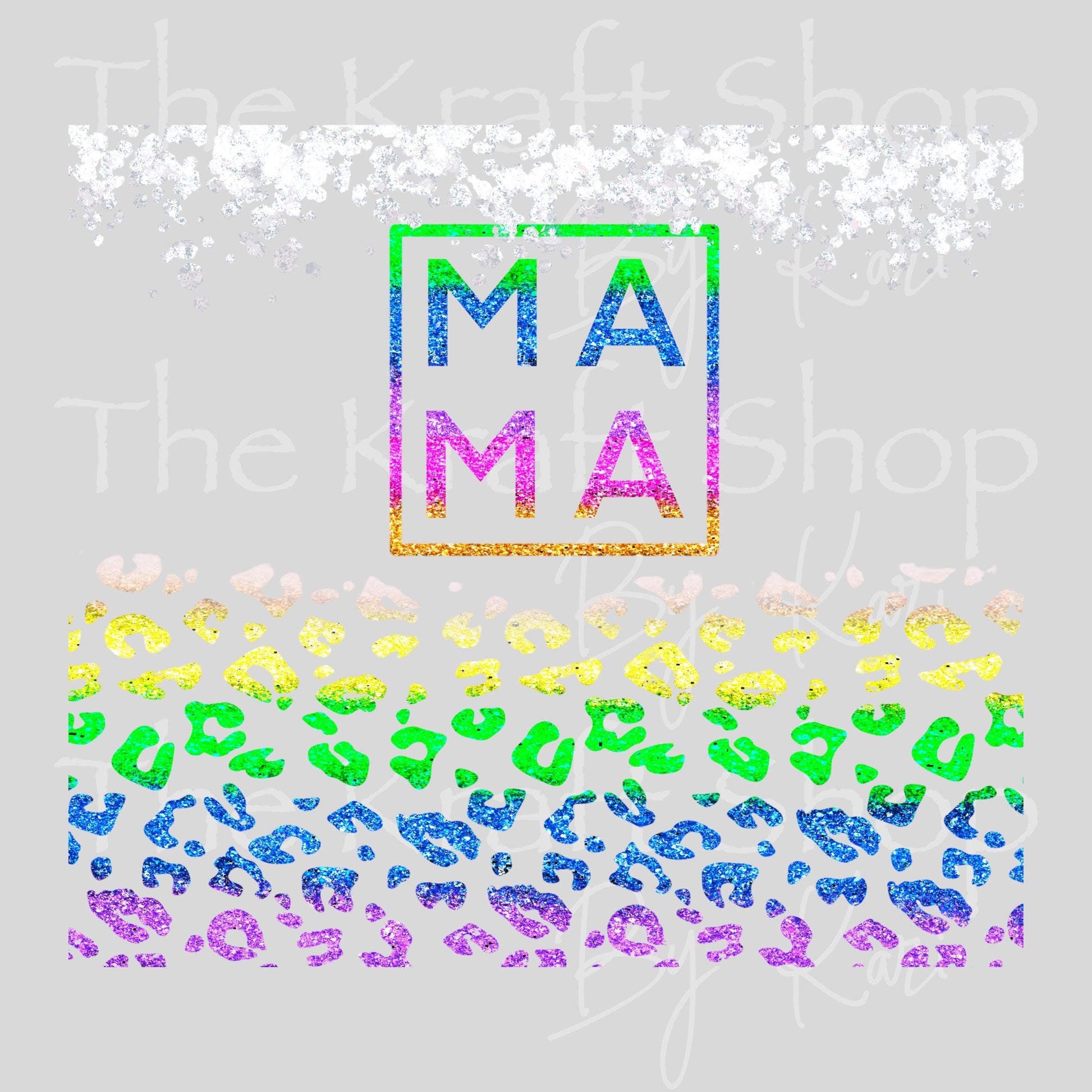 UV DTF Sticker print. Mama rainbow leopard full wrap decal, tumbler decal, permanent sticker #5508
