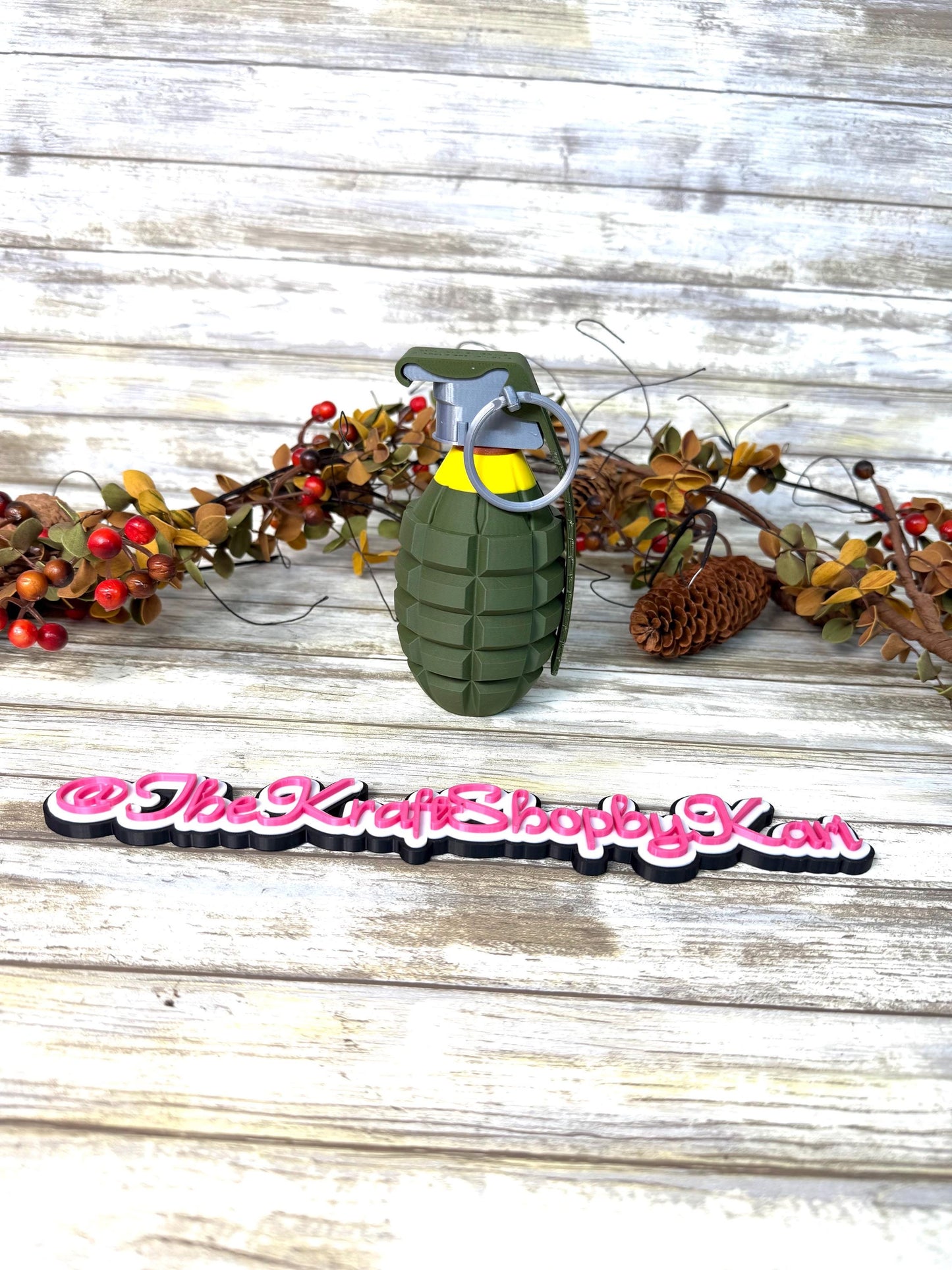 3D Green fake granade toy. Ready to ship.
