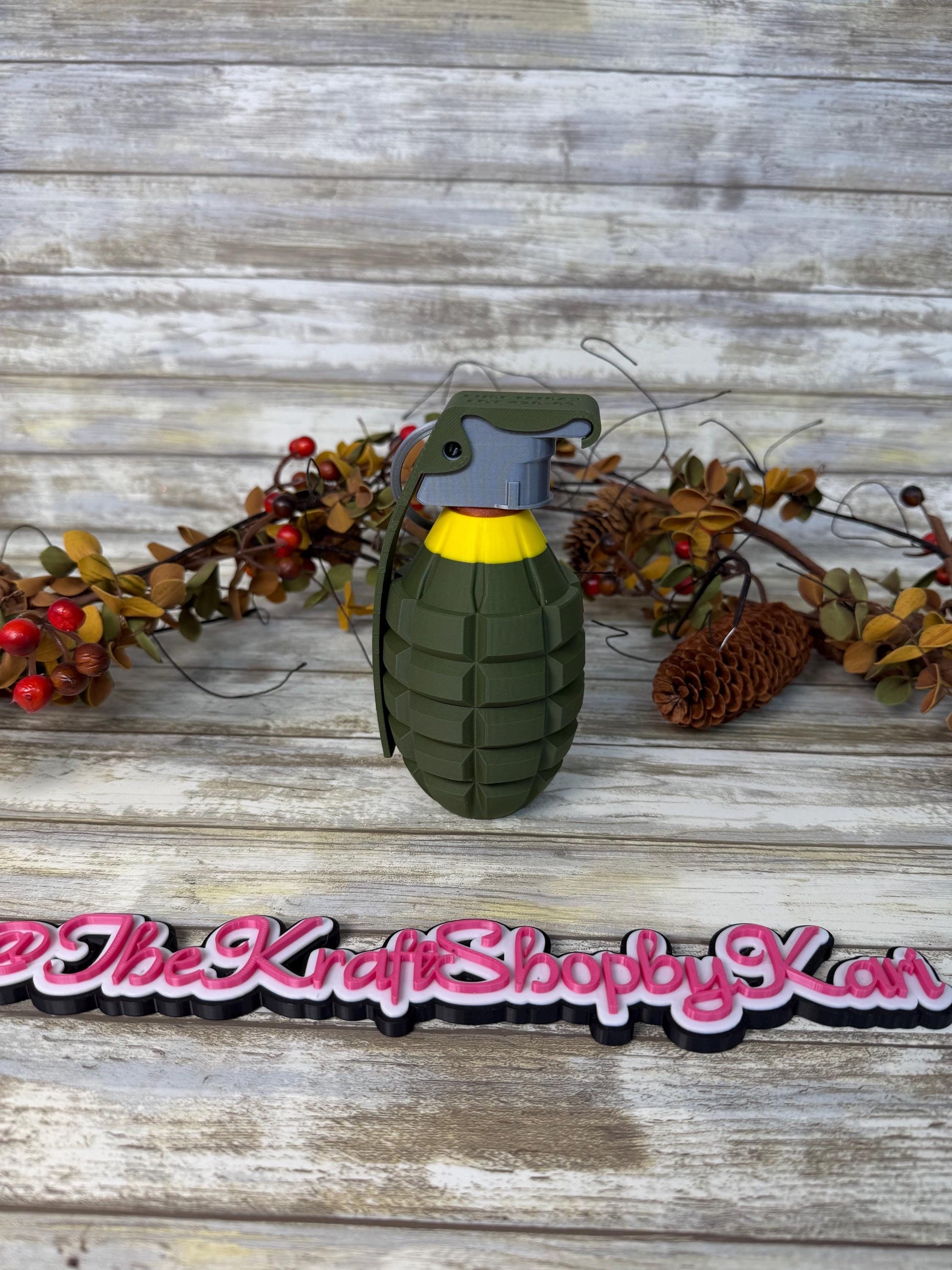 3D Green fake granade toy. Ready to ship.