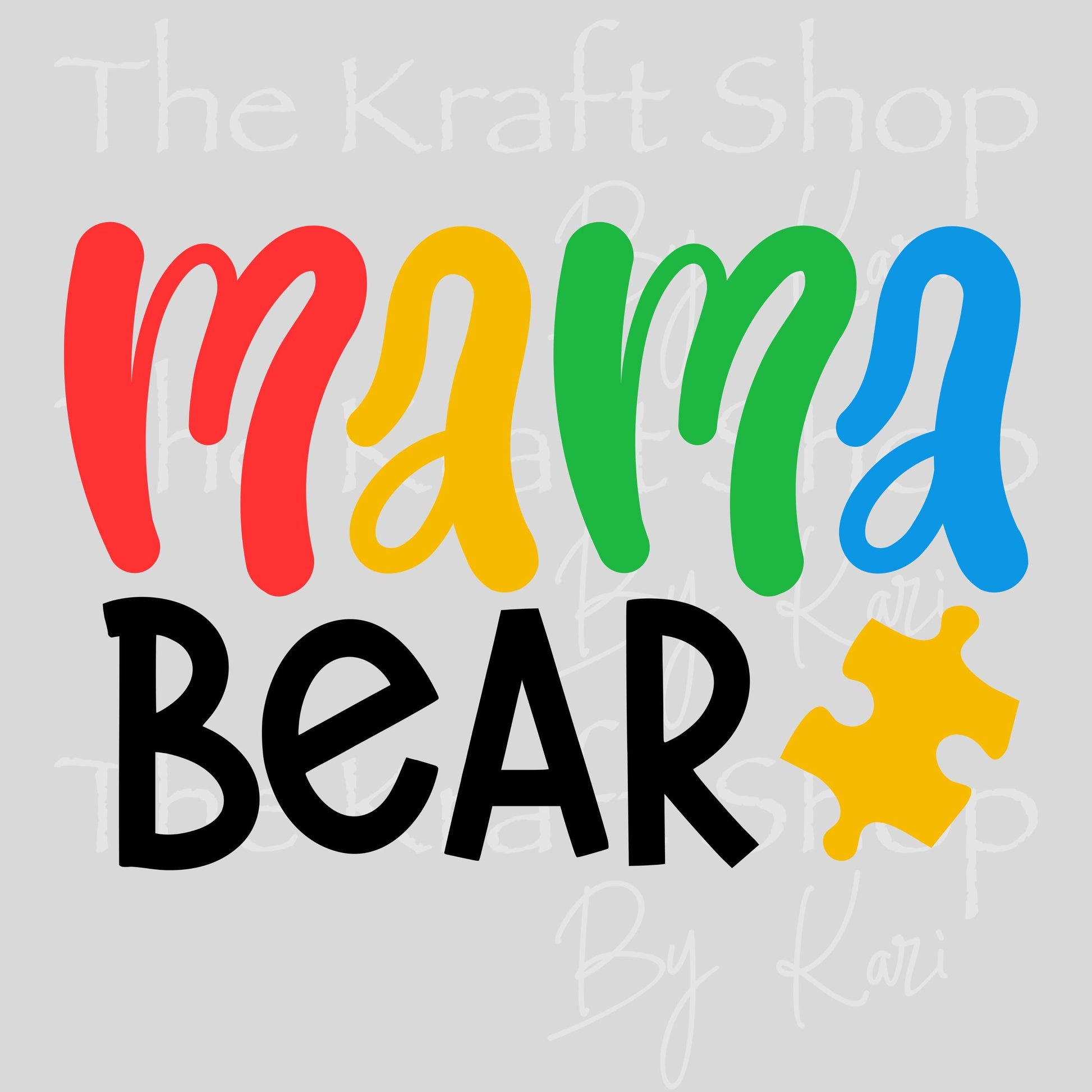 UV DTF Sticker print. Mama Bear Autism Awareness decal, tumbler decal, permanent sticker. #4618