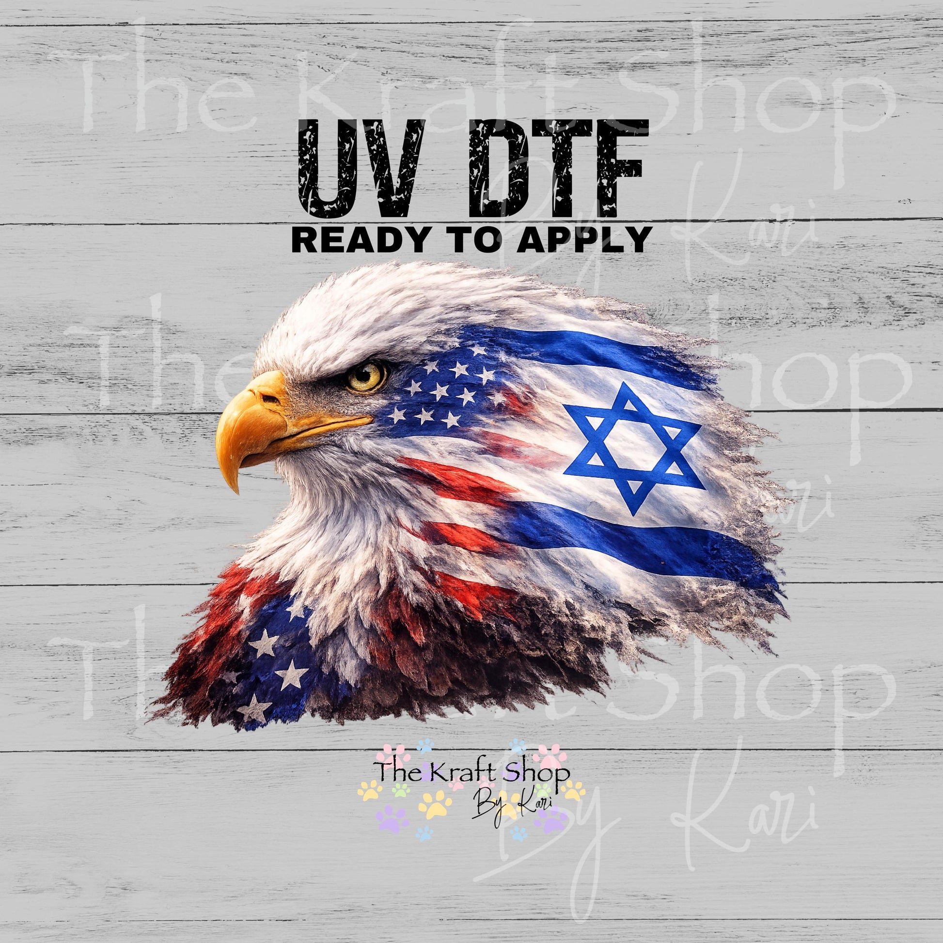UV DTF Sticker print American Flag Israel Flag Eagle Operation Epic Fury decal
