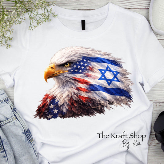 DTF ready to press transfer American Flag Israel Flag Bald Eagle Operation Epic Fury shirt Direct to film heat press transfer