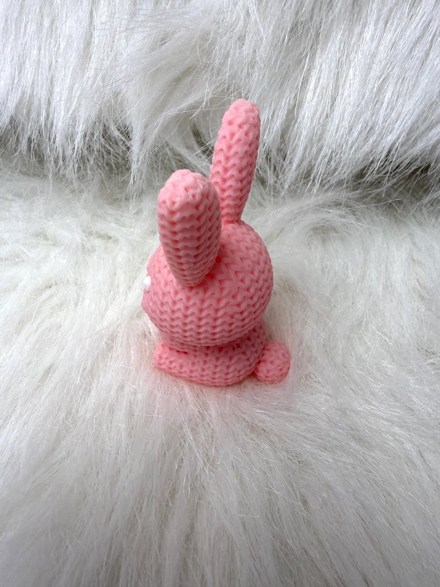 3D Yarn knitted bunny. Pink or blue Easter bunny. Ready to ship.