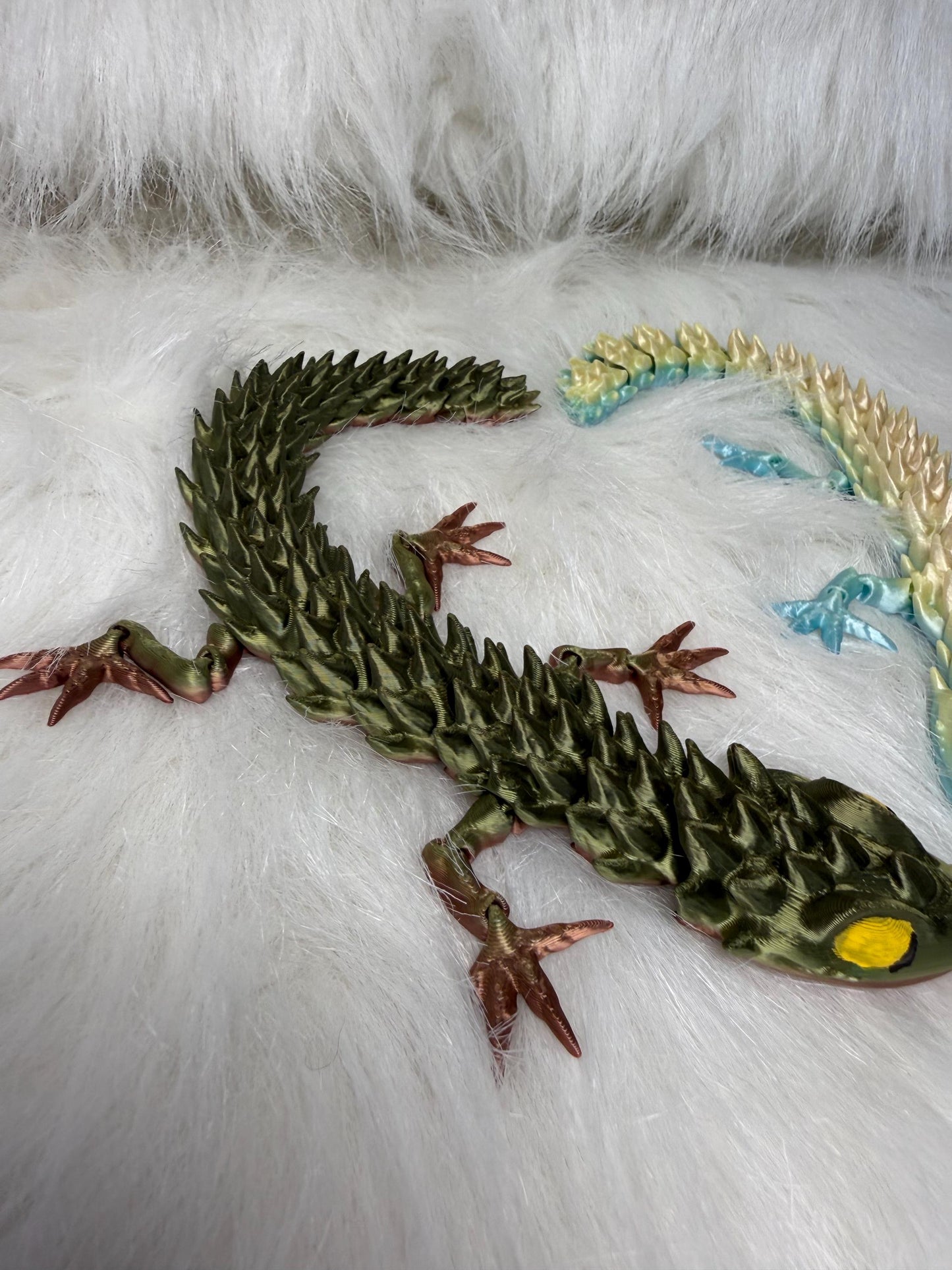 3D flexi lizard. Multi color rainbow silk Ready to ship.