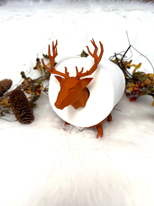 3D Deer toilet paper holder for rustic decoration. Ready to ship.
