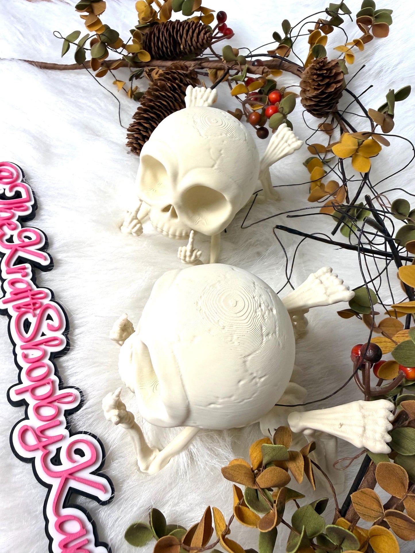 3D Sarcastic skeleton with middle fingers. Ready to ship.