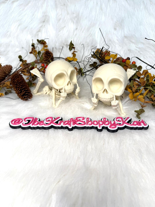 3D Sarcastic skeleton with middle fingers. Ready to ship.