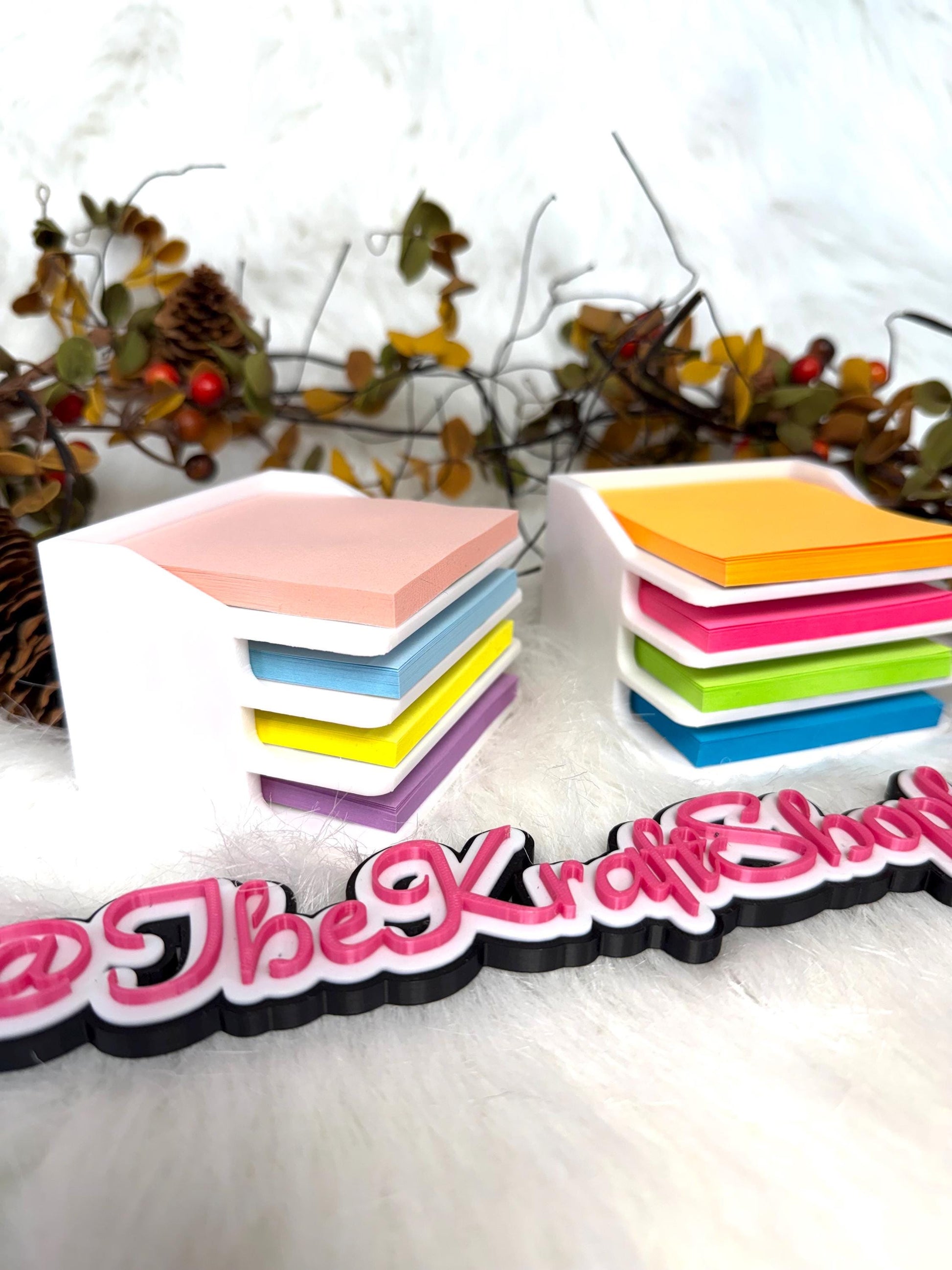 3D stick note holder for office desk decoration. Ready to ship.
