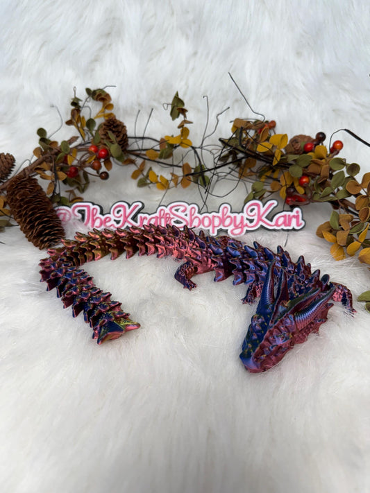 3D flexi lizard. Multi color rainbow silk Ready to ship.