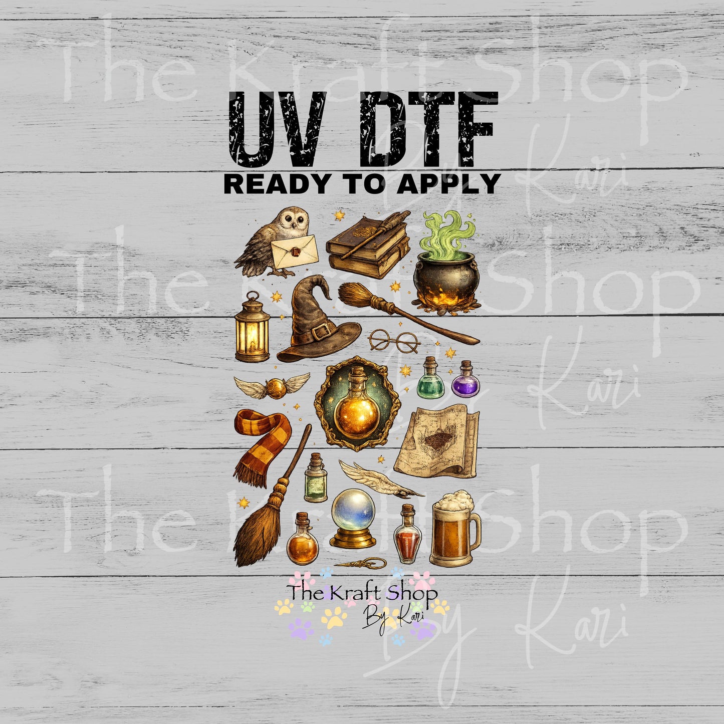 UV DTF Sticker print Wizard Element sheet clip art for projects 9x6 decal #4612