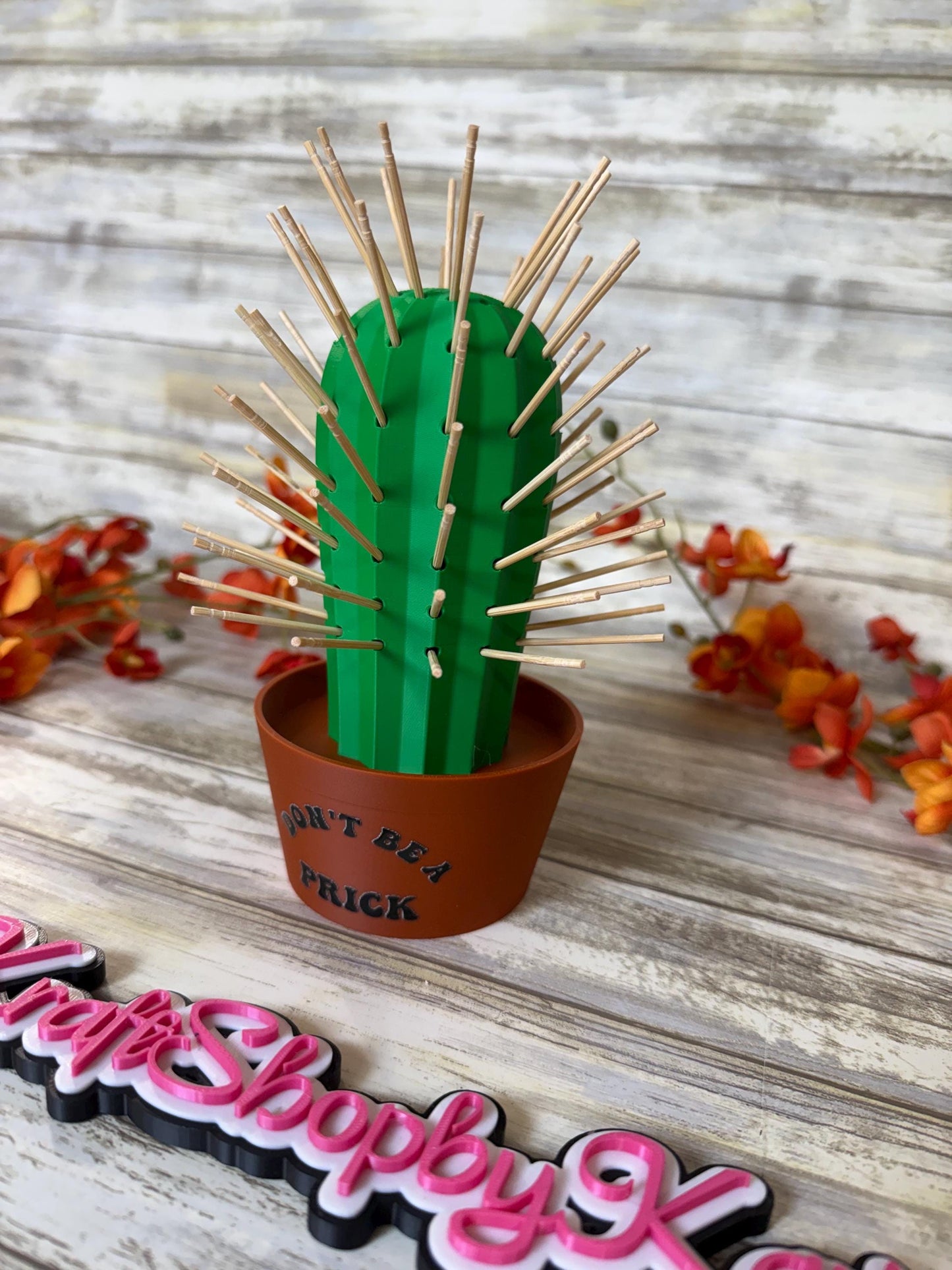 3D Don’t be a prick toothpick holder cactus in a pot. Ready to ship.