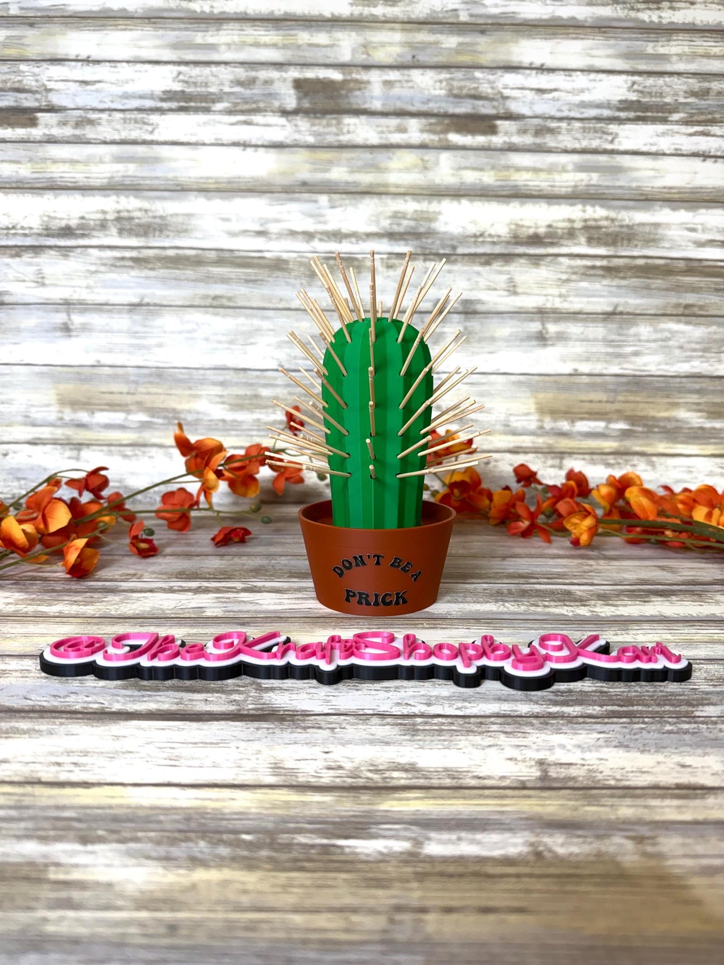 3D Don’t be a prick toothpick holder cactus in a pot. Ready to ship.