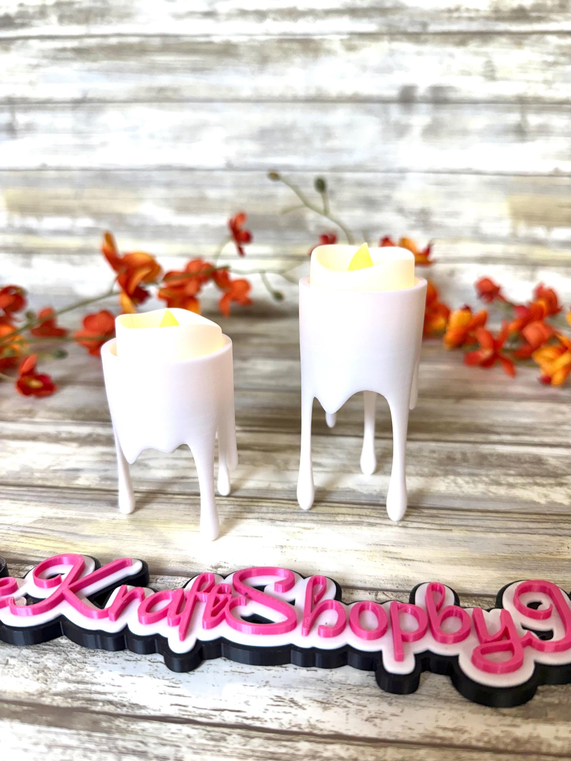 3D Drip look tea light candle holder set Ready to ship.