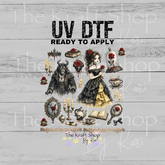 UV DTF Gothic Belle elements mixed media bundle of decals Element sheet 10x10 decal #7673