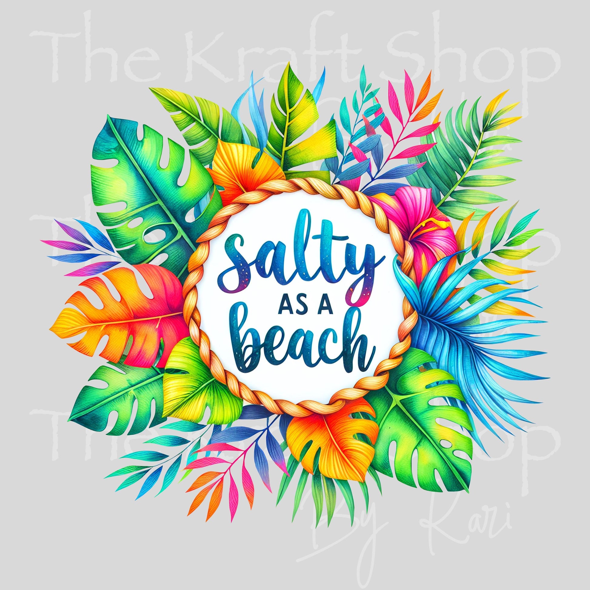 UV DTF Salty As a Beach decal, tumbler decal, permanent sticker. #4627