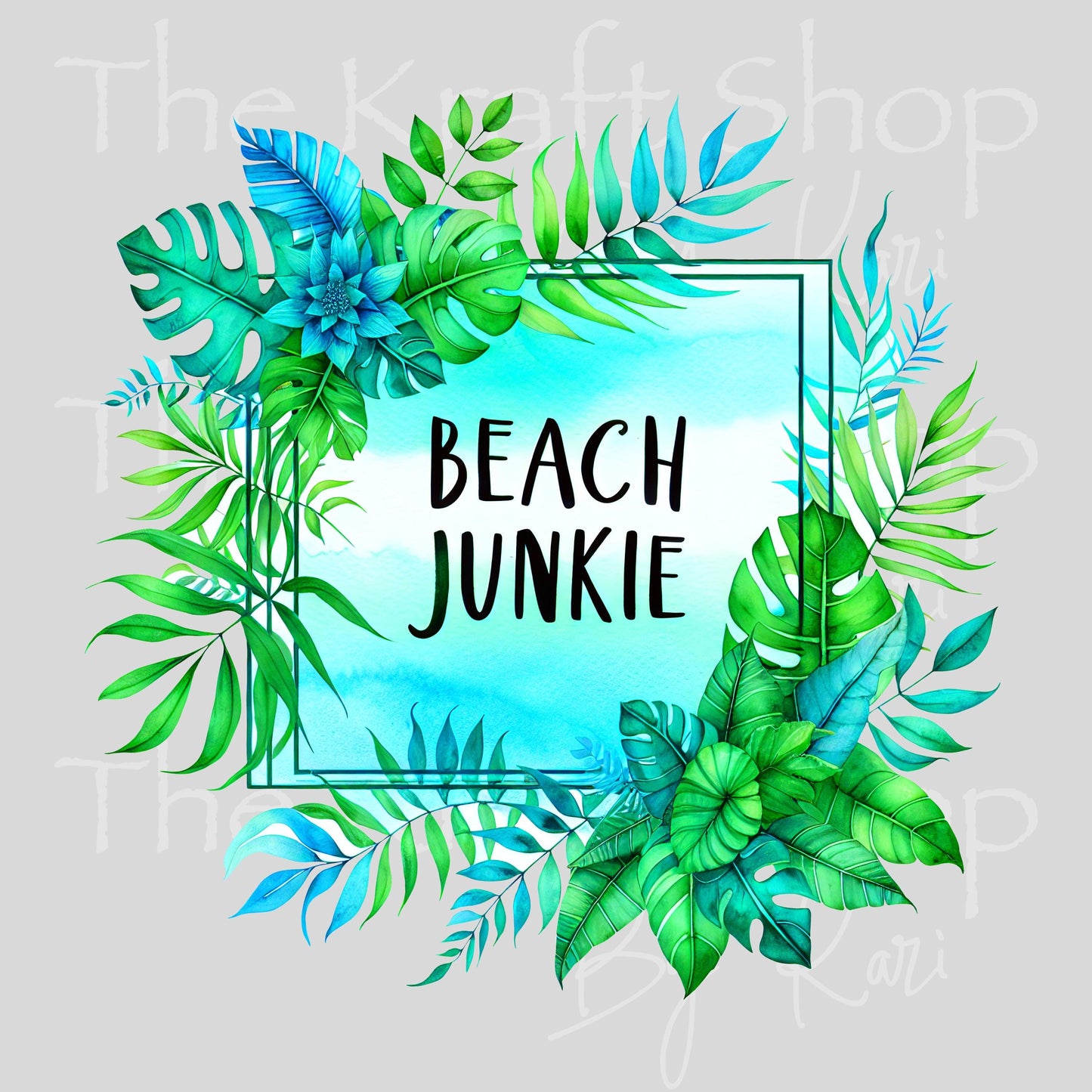 UV DTF Beach Junkie decal, tumbler decal, permanent sticker. #4628