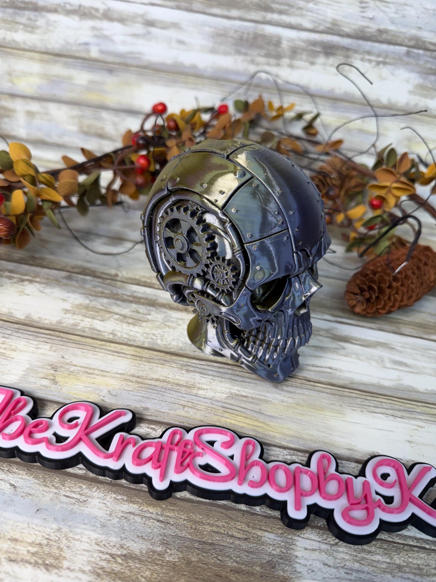 3D Steam punk skull decoration. Ready to ship.