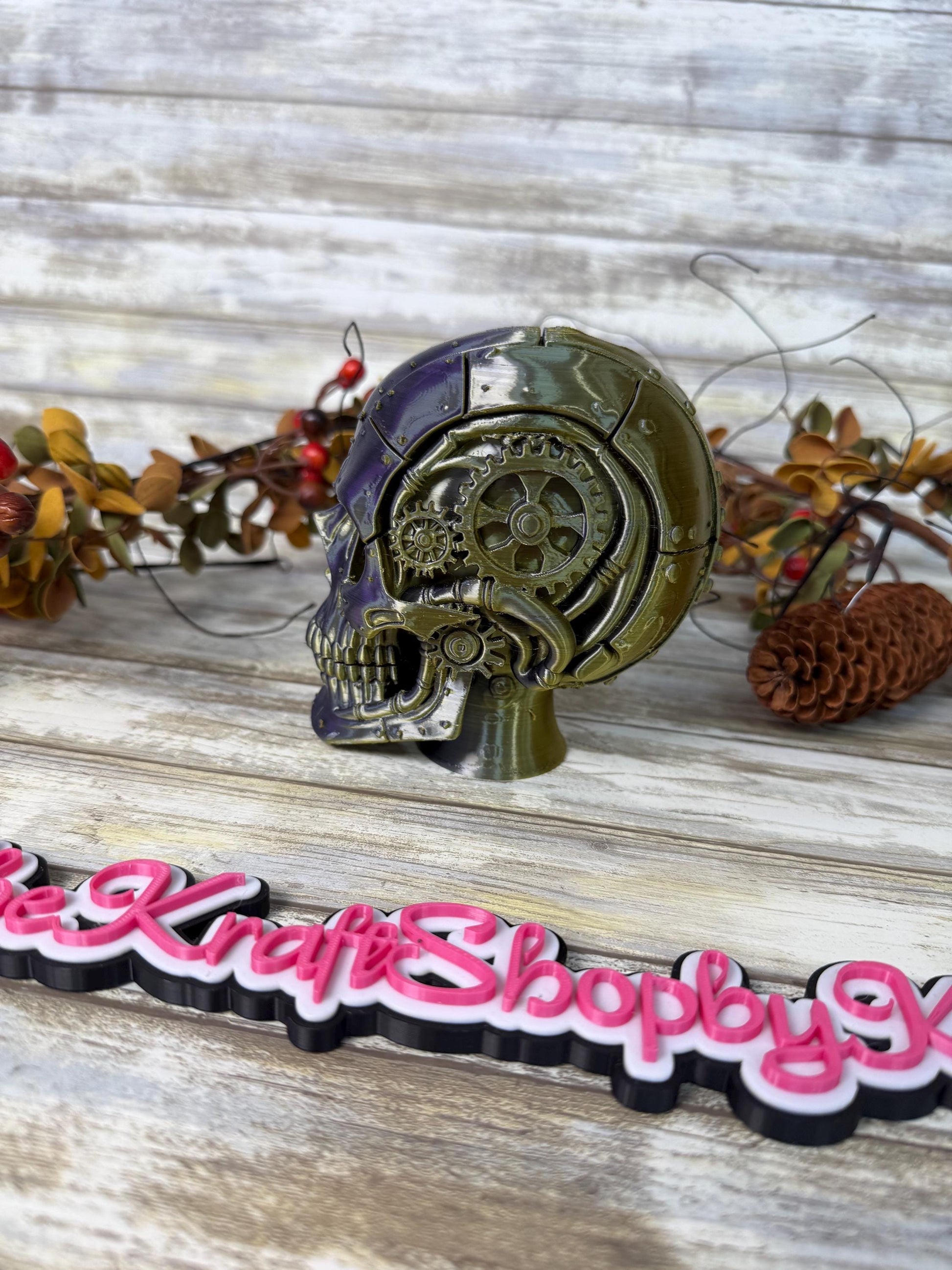 3D Steam punk skull decoration. Ready to ship.