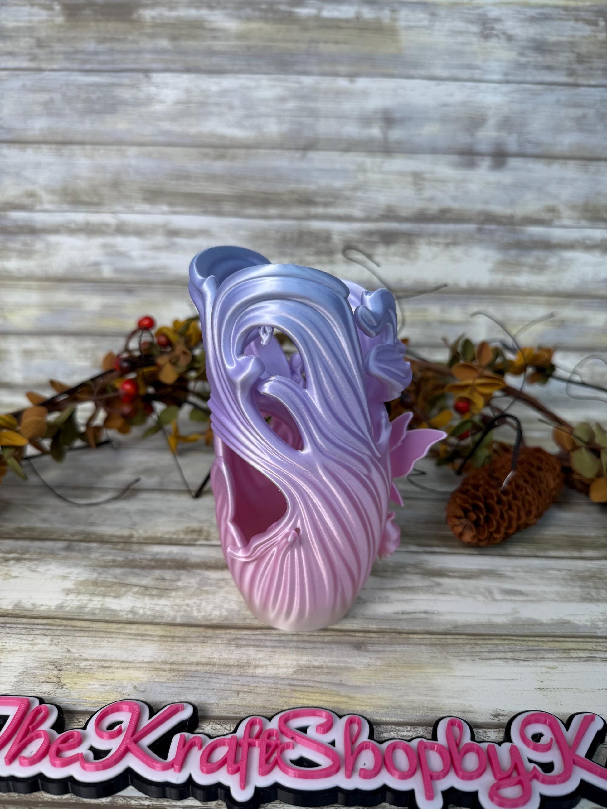 3D Ombre dried flower fairy vase decoration. Ready to ship.