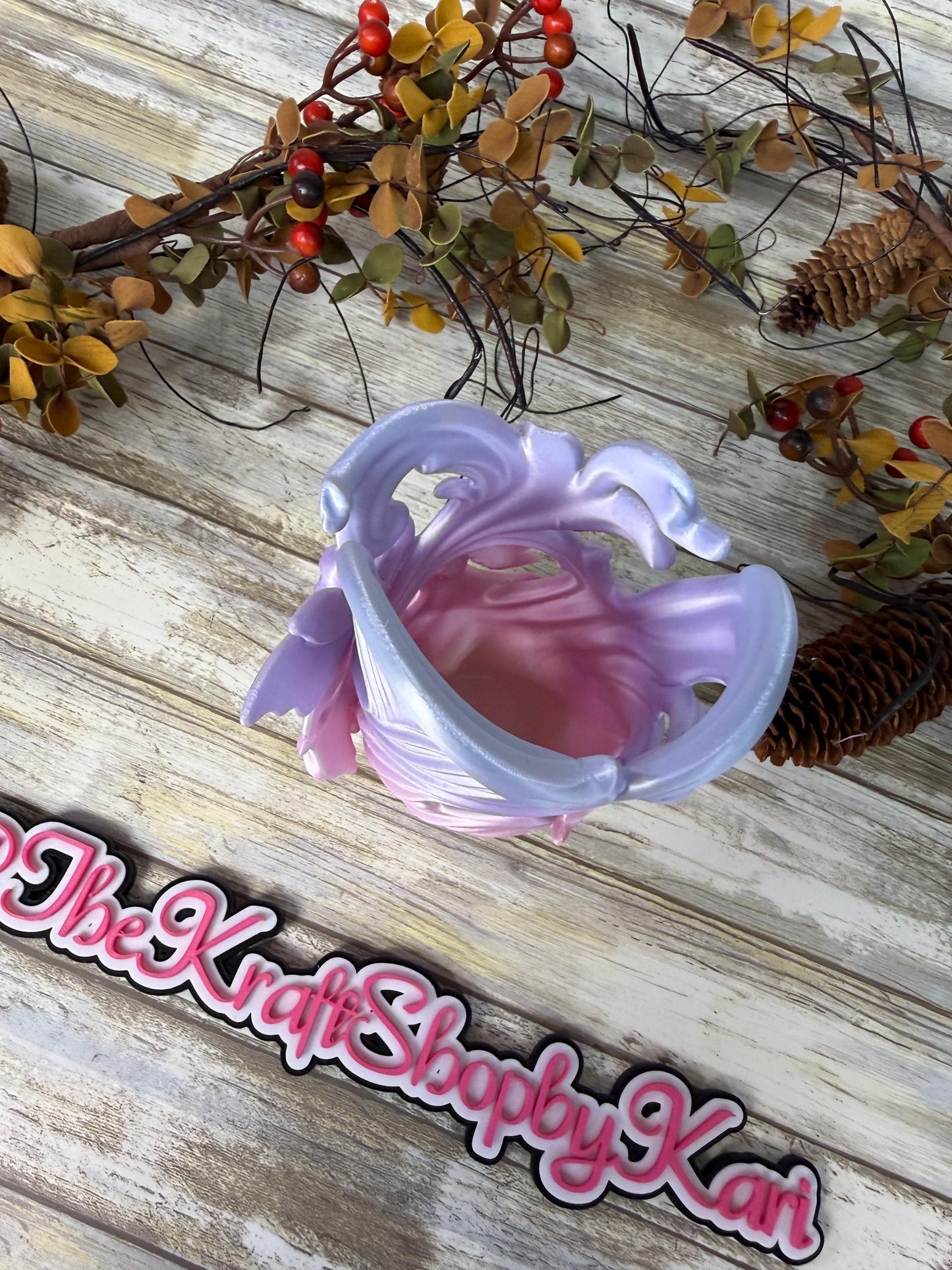 3D Ombre dried flower fairy vase decoration. Ready to ship.