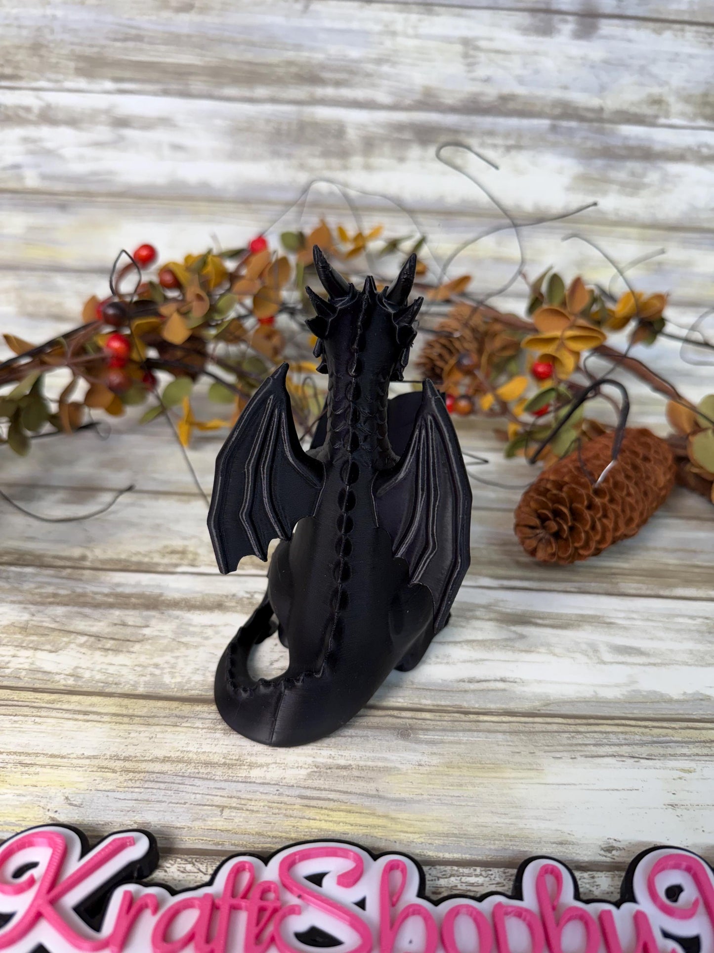 3D Dragon with glasses reading a book decoration. Ready to ship.