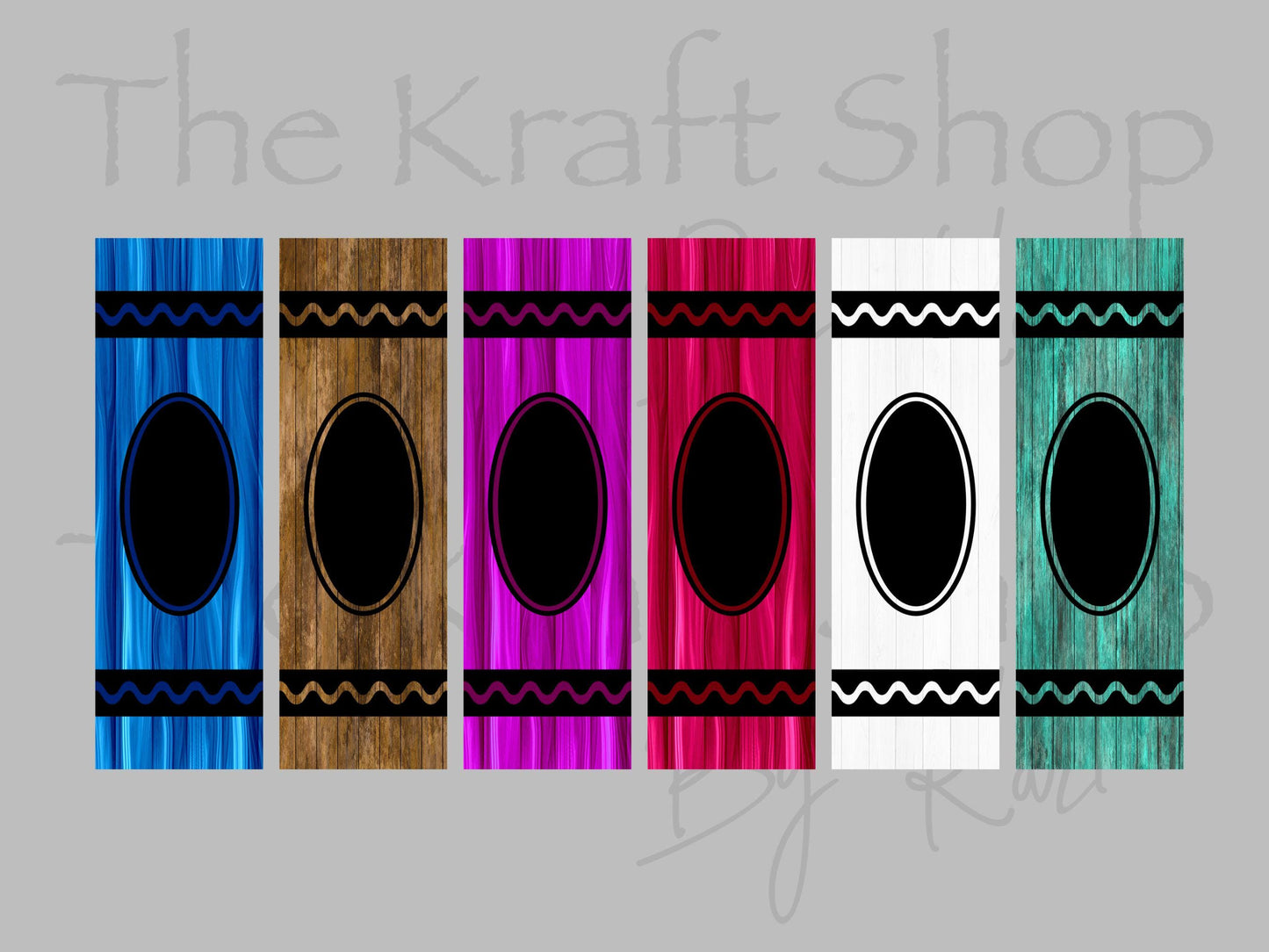 UV DTF Pen Wrap Ready To Apply Sticker Print. Crayon woodgrain White backing Uv Pen wrap. #8039