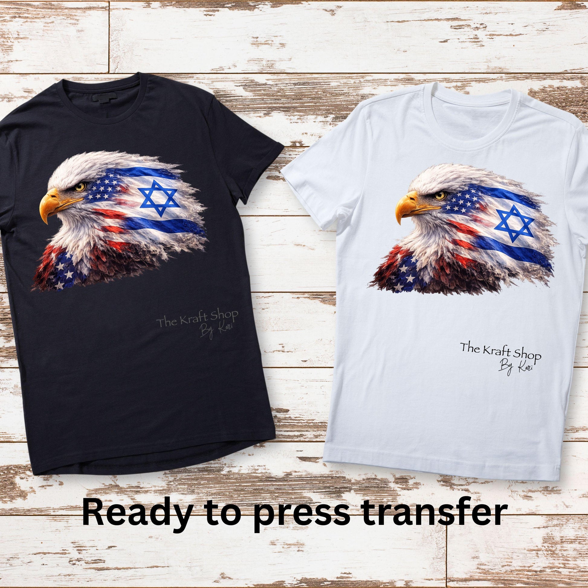 DTF ready to press transfer American Flag Israel Flag Bald Eagle Operation Epic Fury shirt Direct to film heat press transfer