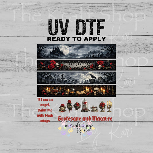 UV DTF If I am an angel paint me with black wings elements mixed media bundle of decals Element sheet 10x10 decal #7676