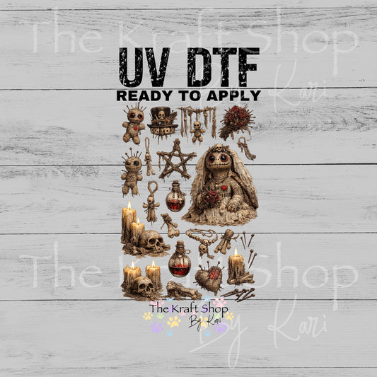 UV DTF Voodoo Element sheet of decals, tumbler decal, permanent sticker. #10448