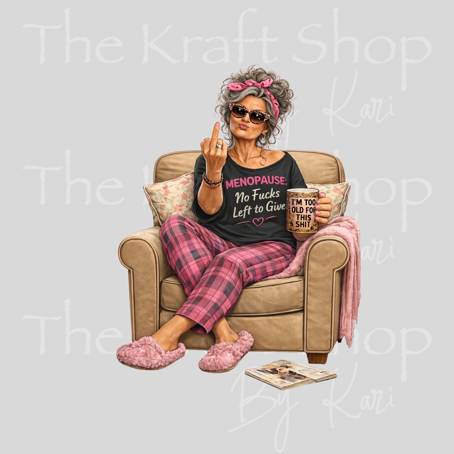 UV DTF Menopause no fucks to give sarcastic funny decal #4644