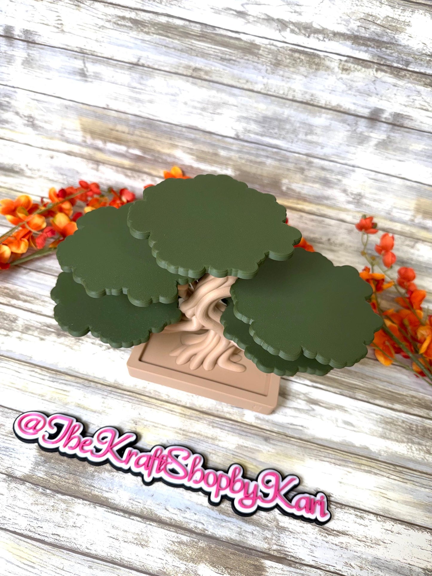 3D Bonsai tree coaster set. Ready to ship.