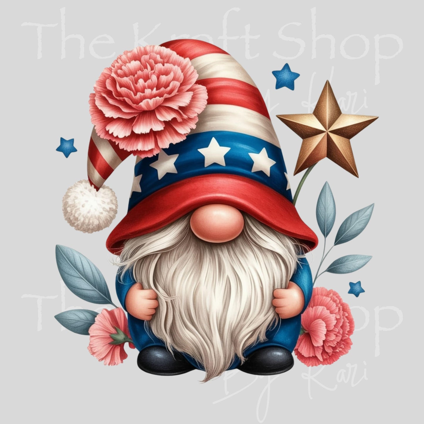 UV DTF 4th of July Gnome patriotic decal #1113