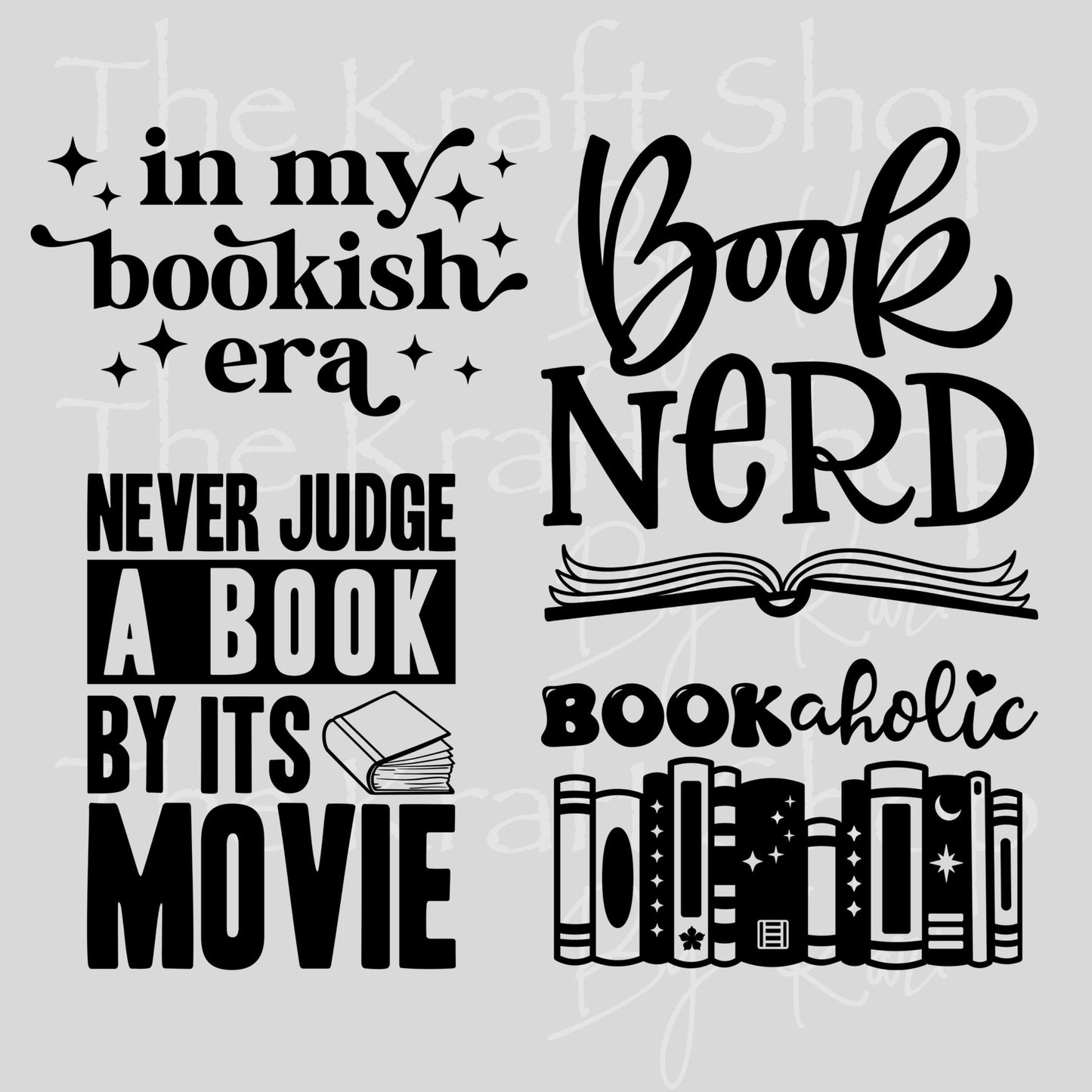 UV DTF In my bookish era book nerd decals 4pk, permanent sticker.#1128