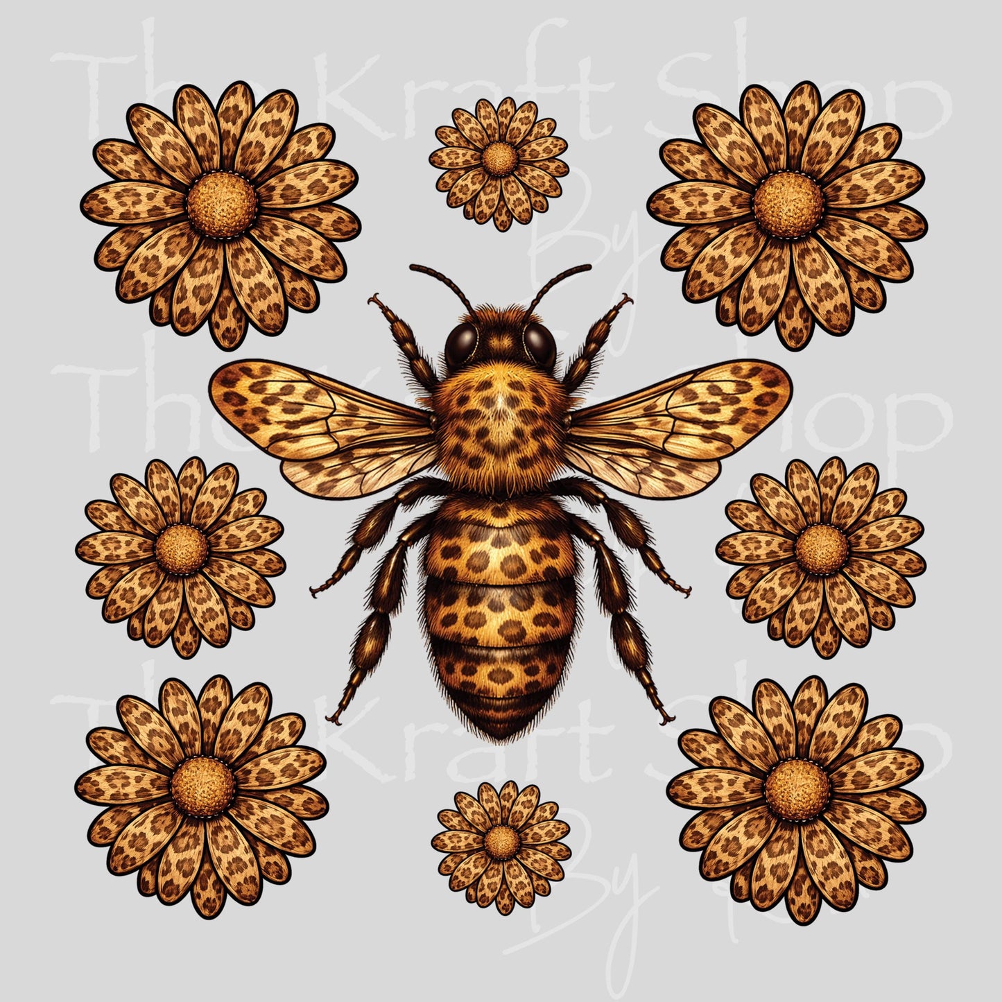 UV DTF Leopard Daisy Flamingo, bee, dragonfly or highland cow Element sheet 6x6 decal, tumbler decal, permanent sticker. #1125