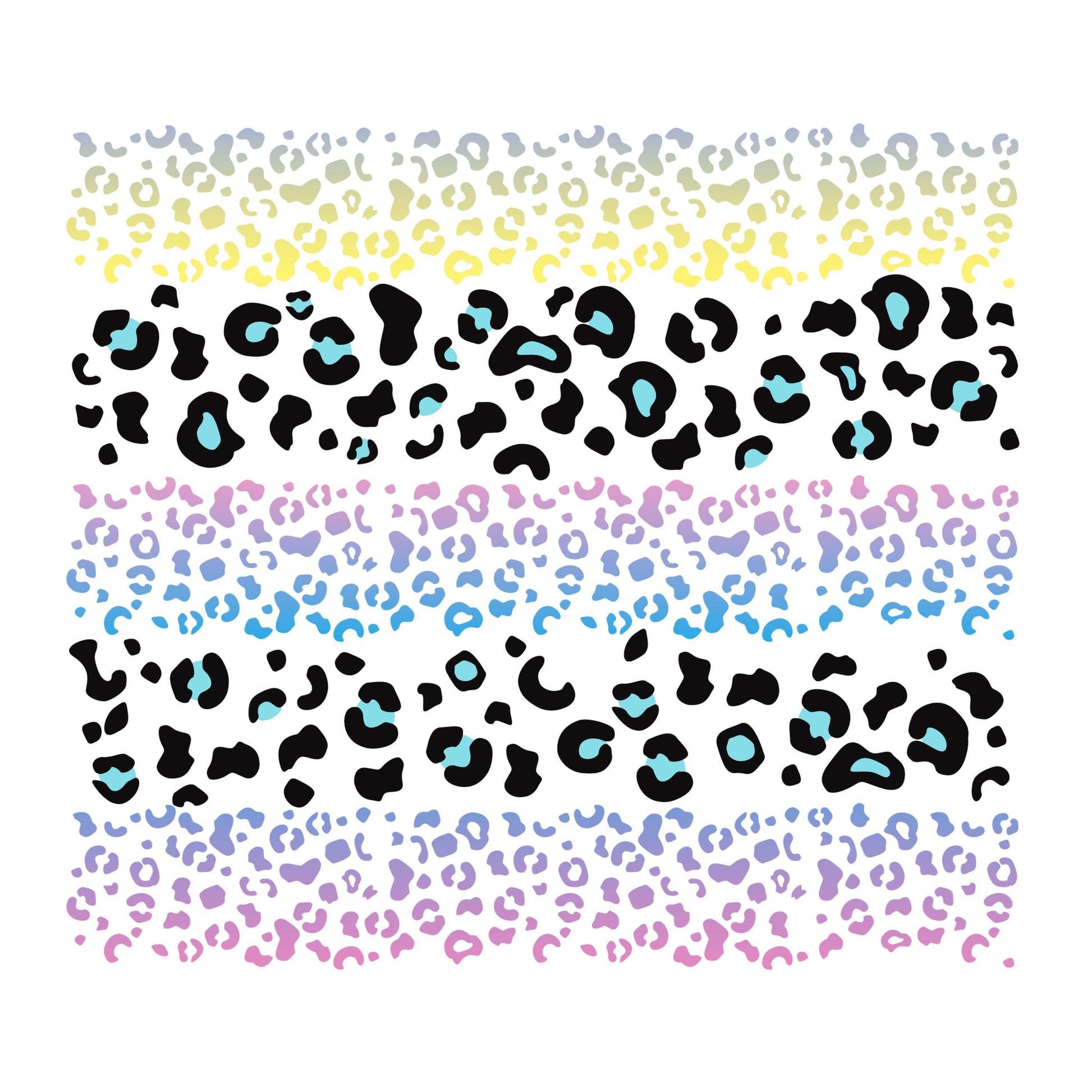 UV DTF Cheetah ombre mixed media bundle of decals Element sheet 10x9 decal #10468