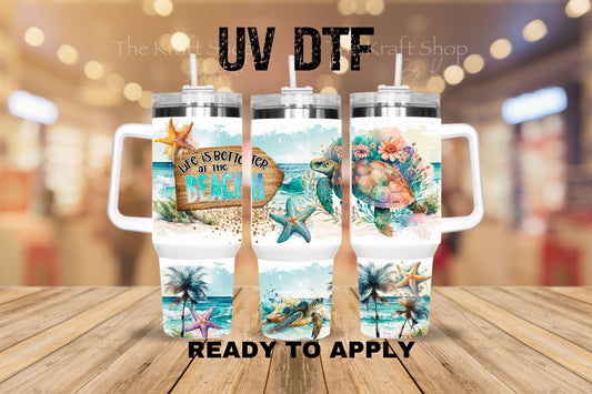 UV DTF 40 oz ready to apply Lots Of Book and Rose flowers wrap decal , quencher tumbler decal #3206